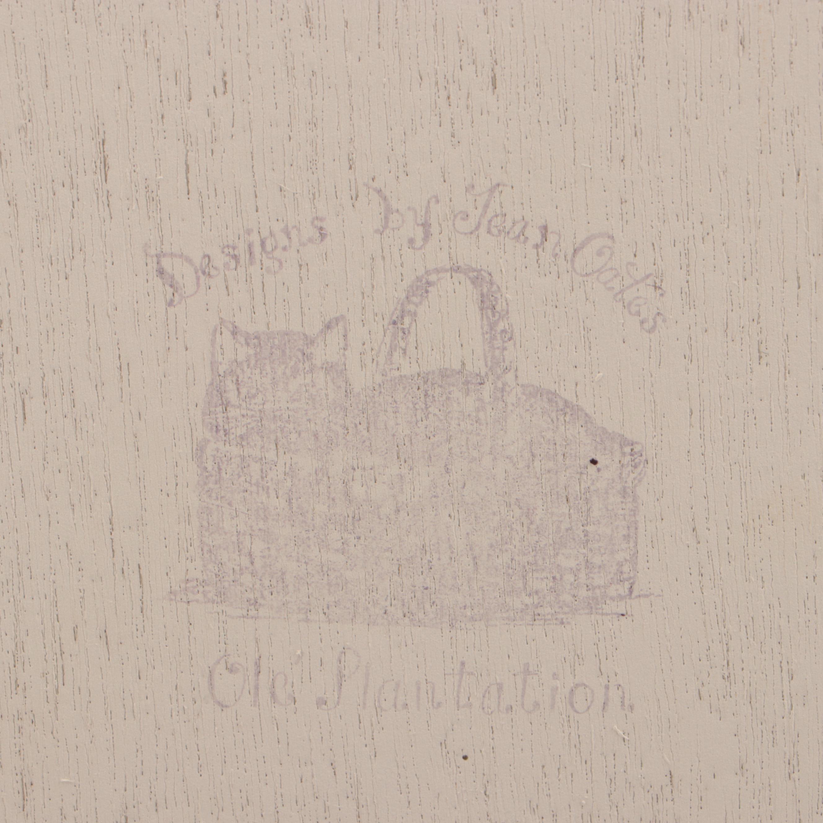 Designs by Jean Oates Painted Wood Cupboard with Clock