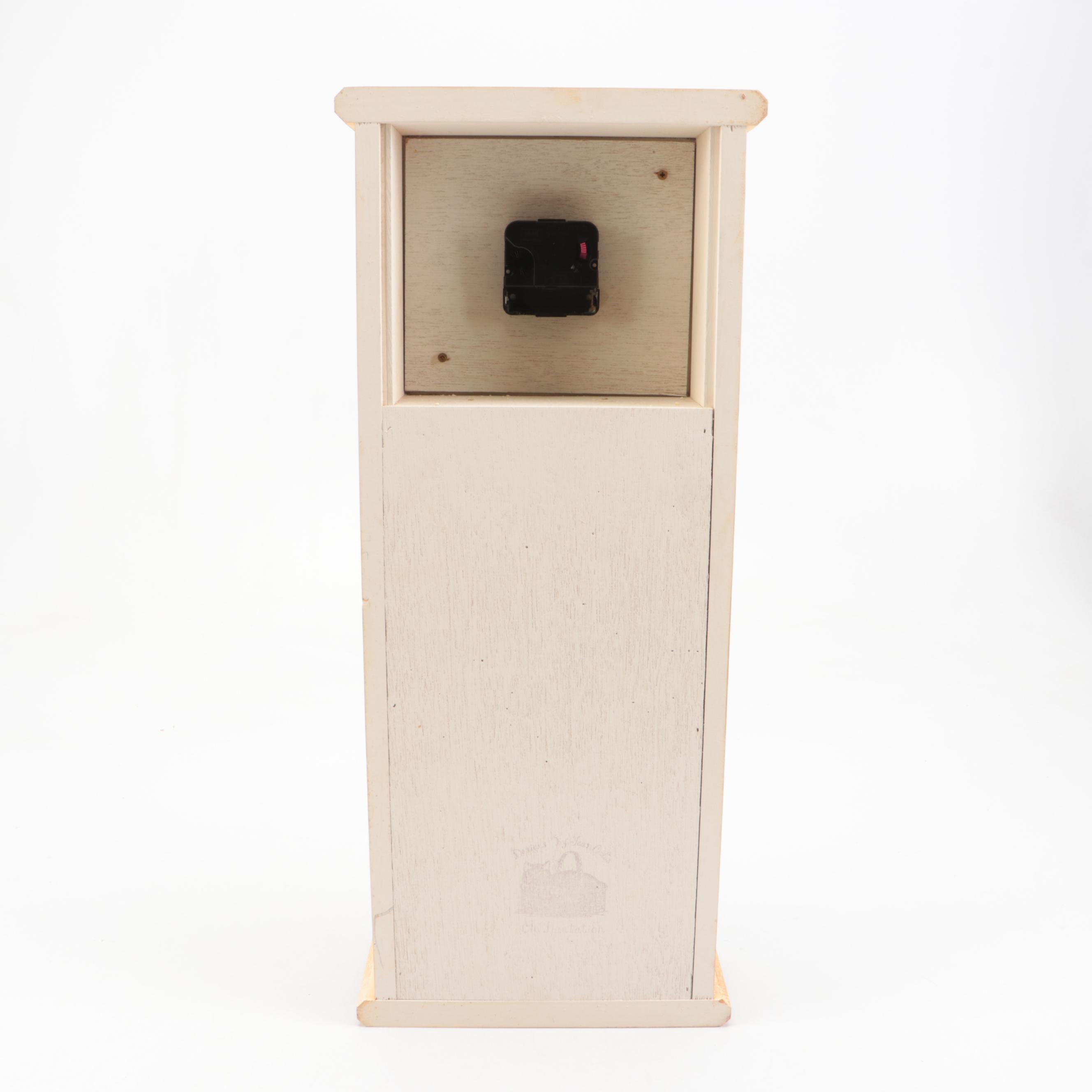 Designs by Jean Oates Painted Wood Cupboard with Clock