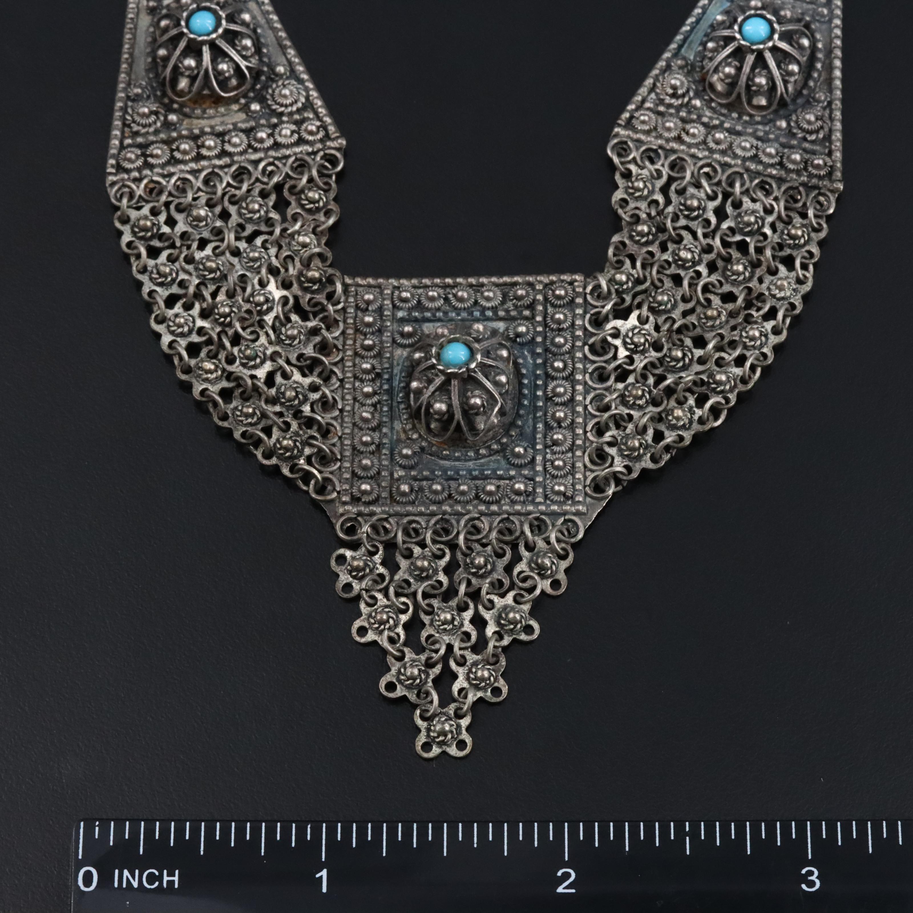 980 Silver Necklace with Cannetille