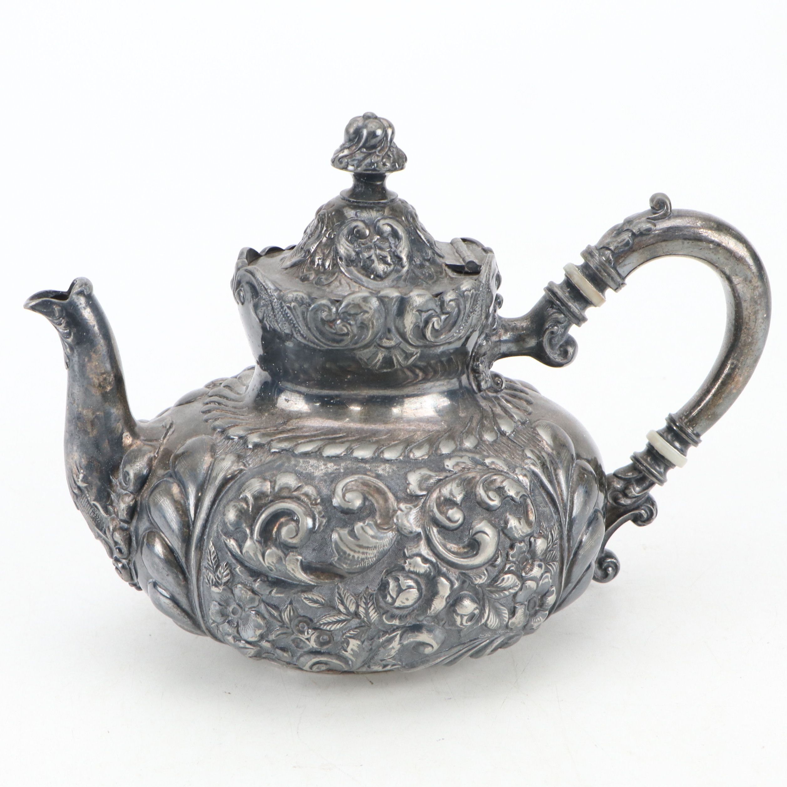 Barbour Bros Repoussé Silver Plate Teapot