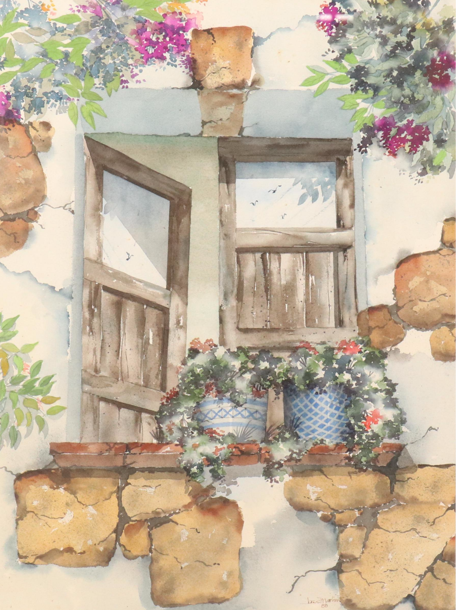 Watercolor Painting of House Exterior, 1988