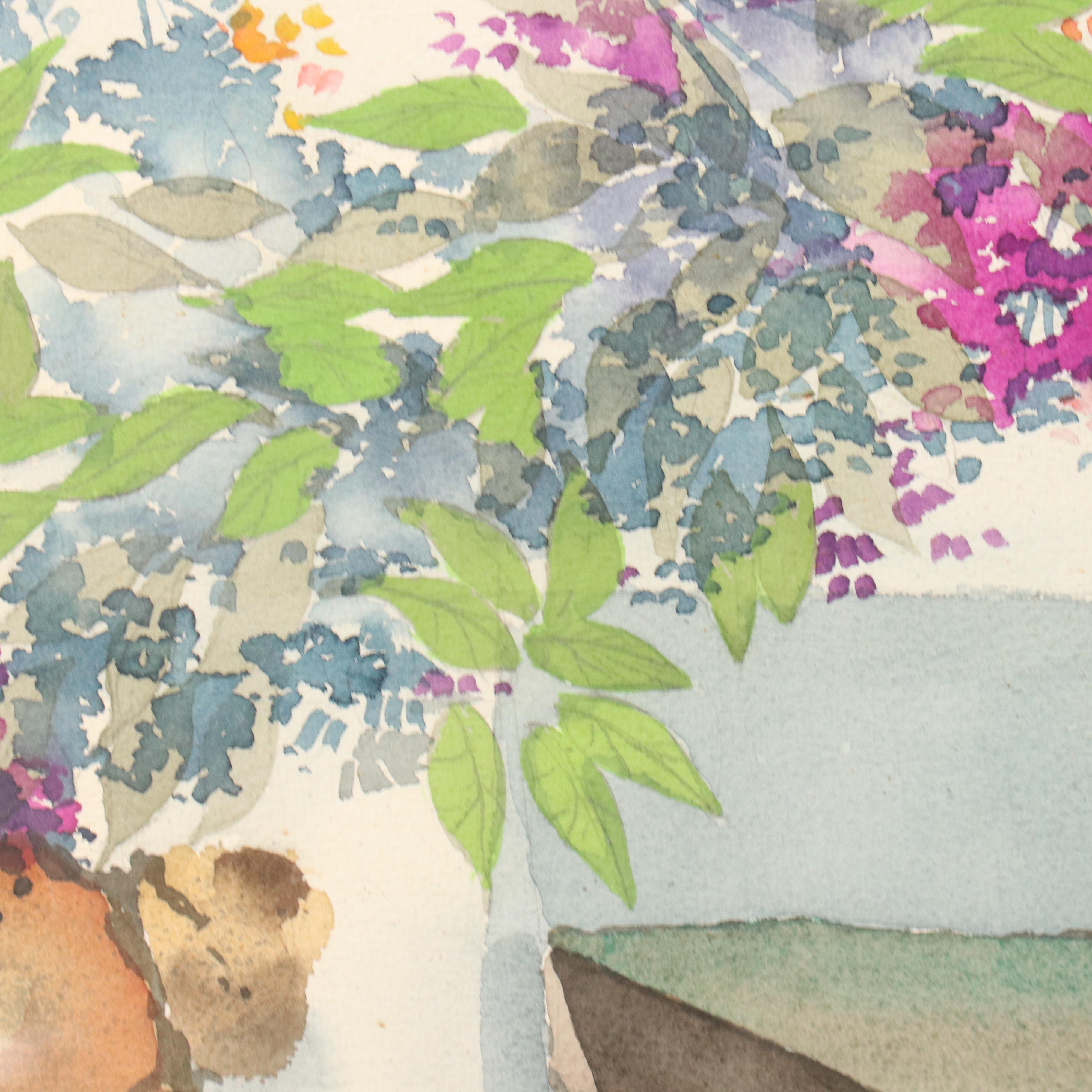 Watercolor Painting of House Exterior, 1988