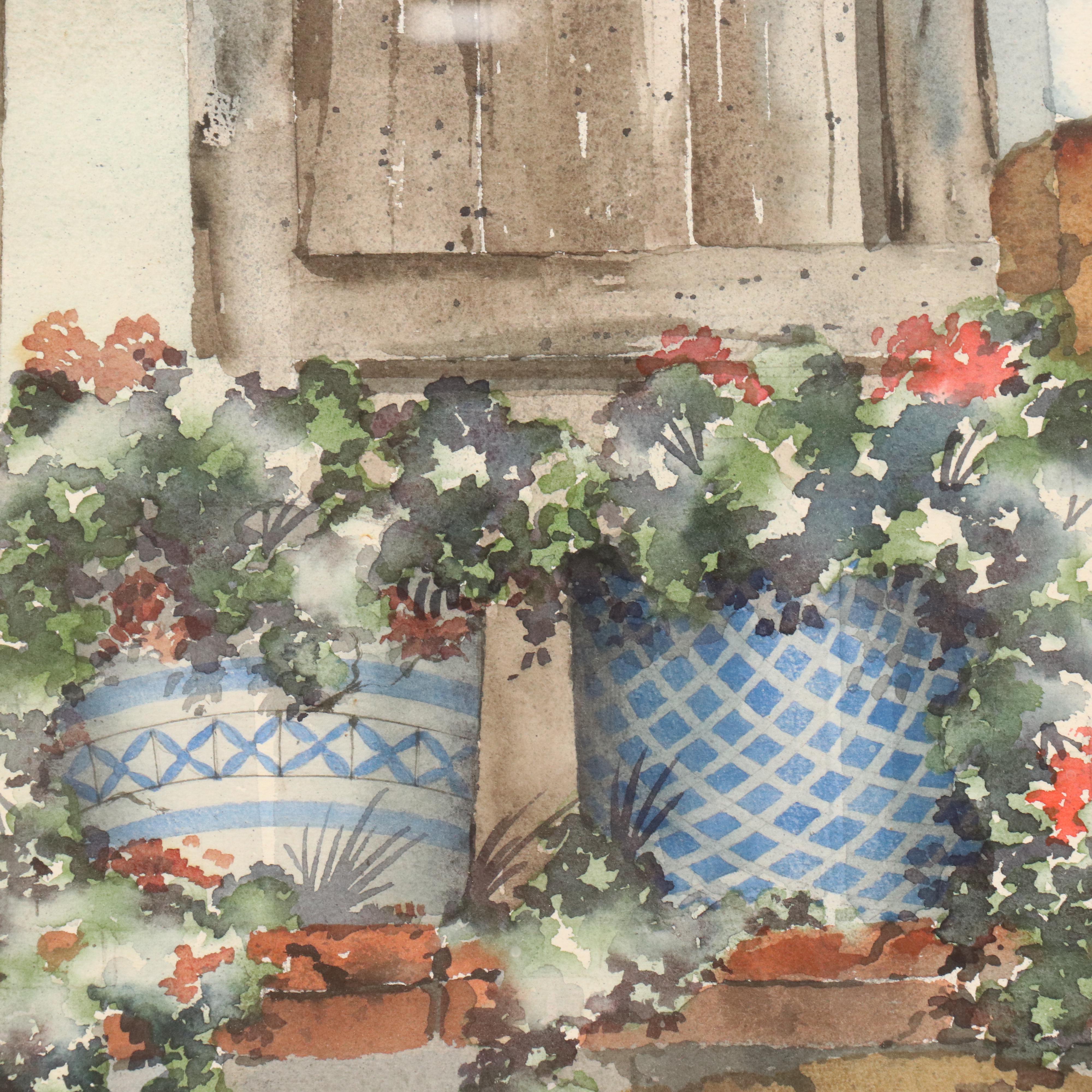 Watercolor Painting of House Exterior, 1988