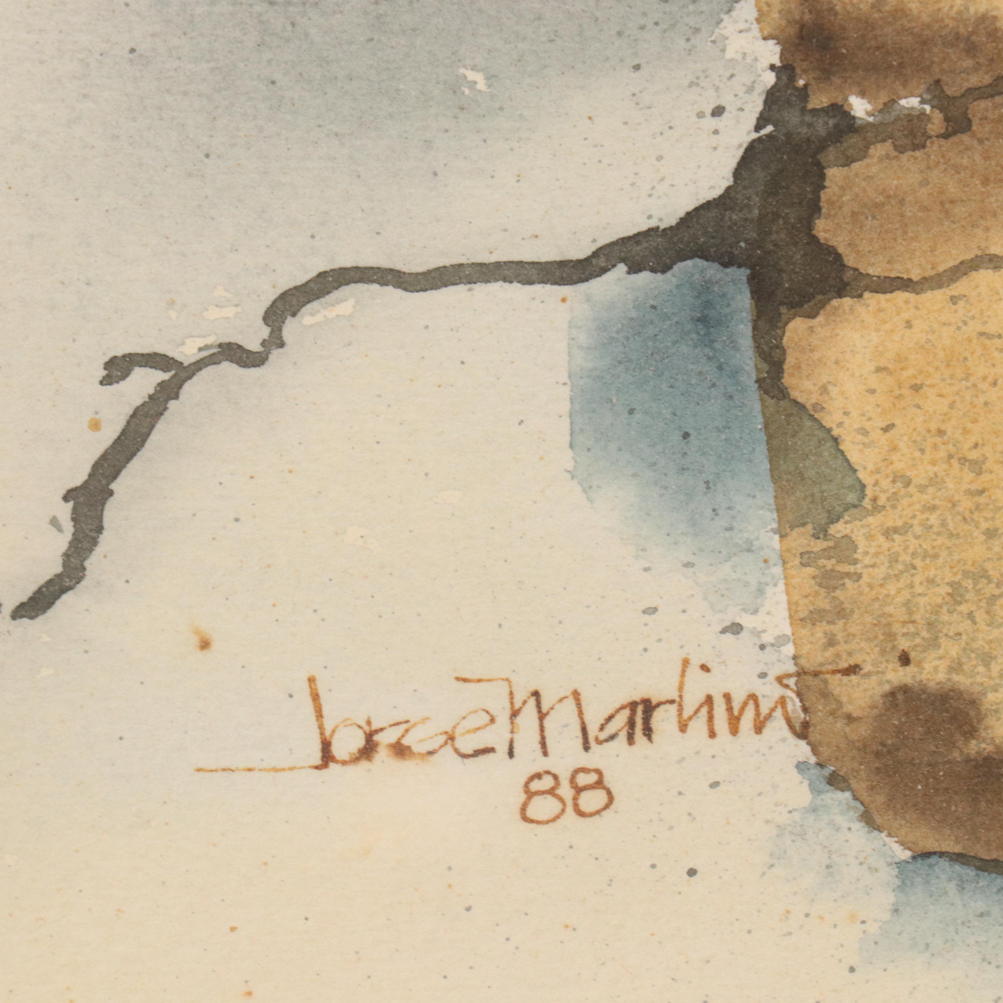 Watercolor Painting of House Exterior, 1988