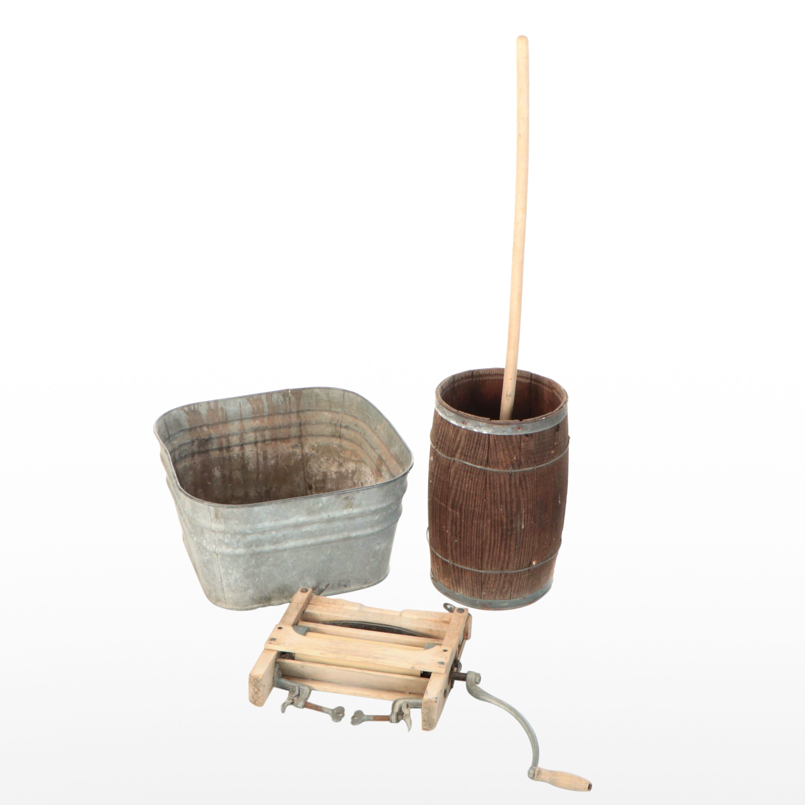 Anchor Brand Clothing Wringer with Basin, Barrel and Agitation Tool