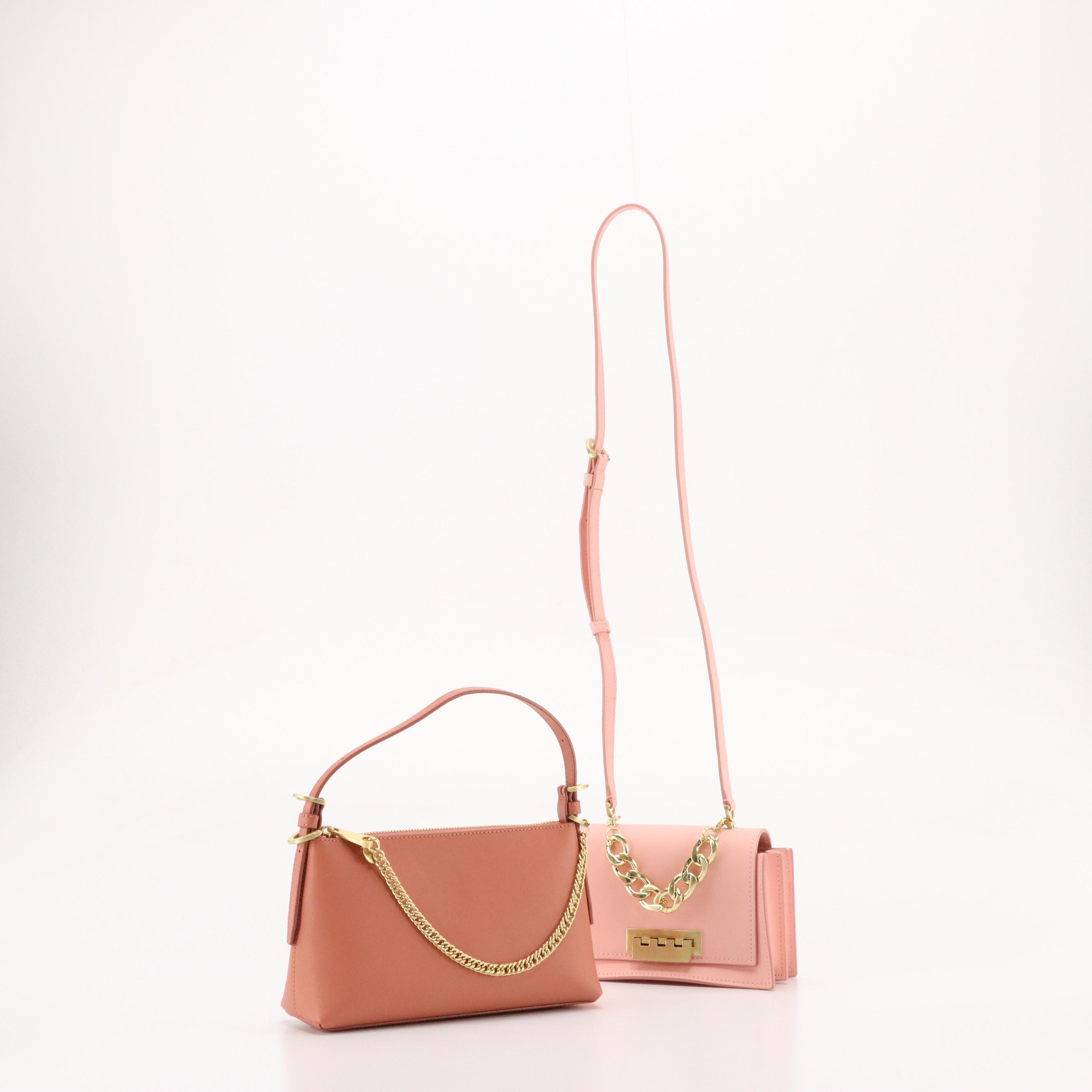 Zac Posen Earthette Two-Way Crossbody Bag & Top Zip Shoulder Bag in Leather