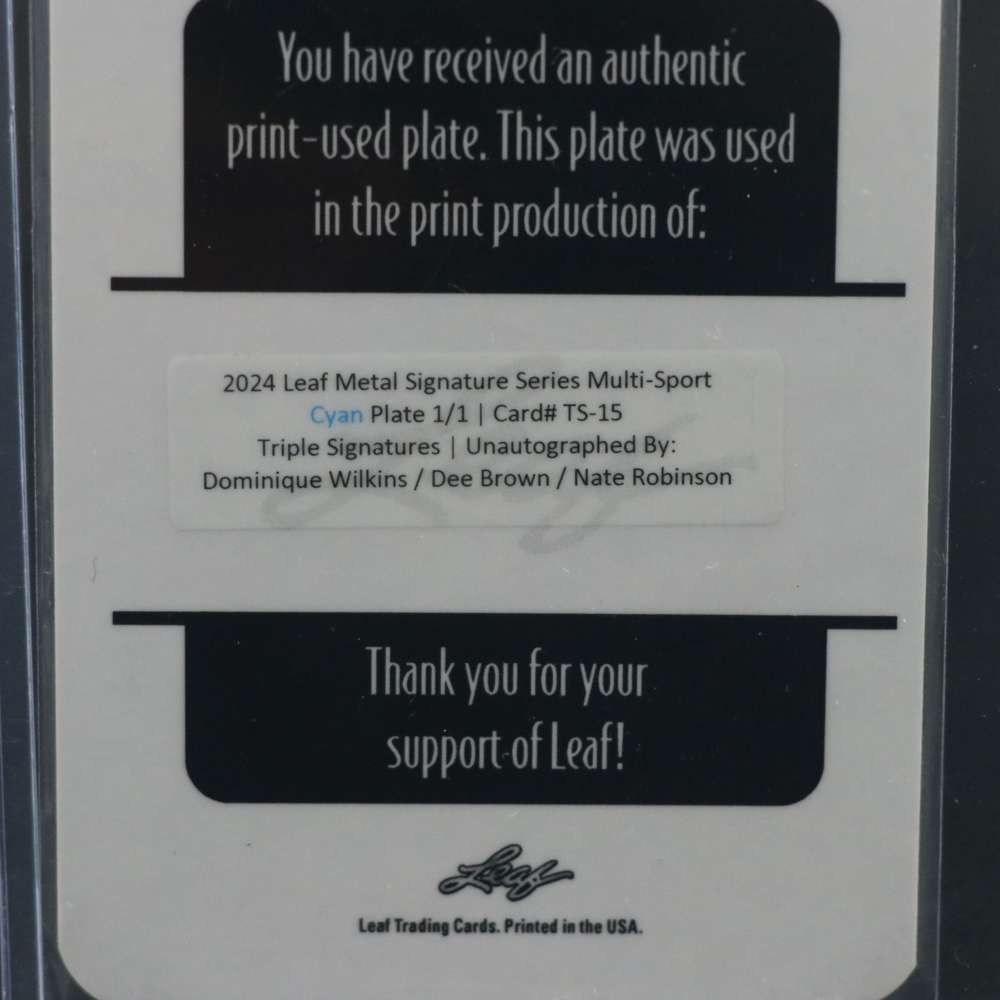 2024 Leaf Metal Dominique Wilkins, Dee Brown, and Nate Robinson Printing Plate