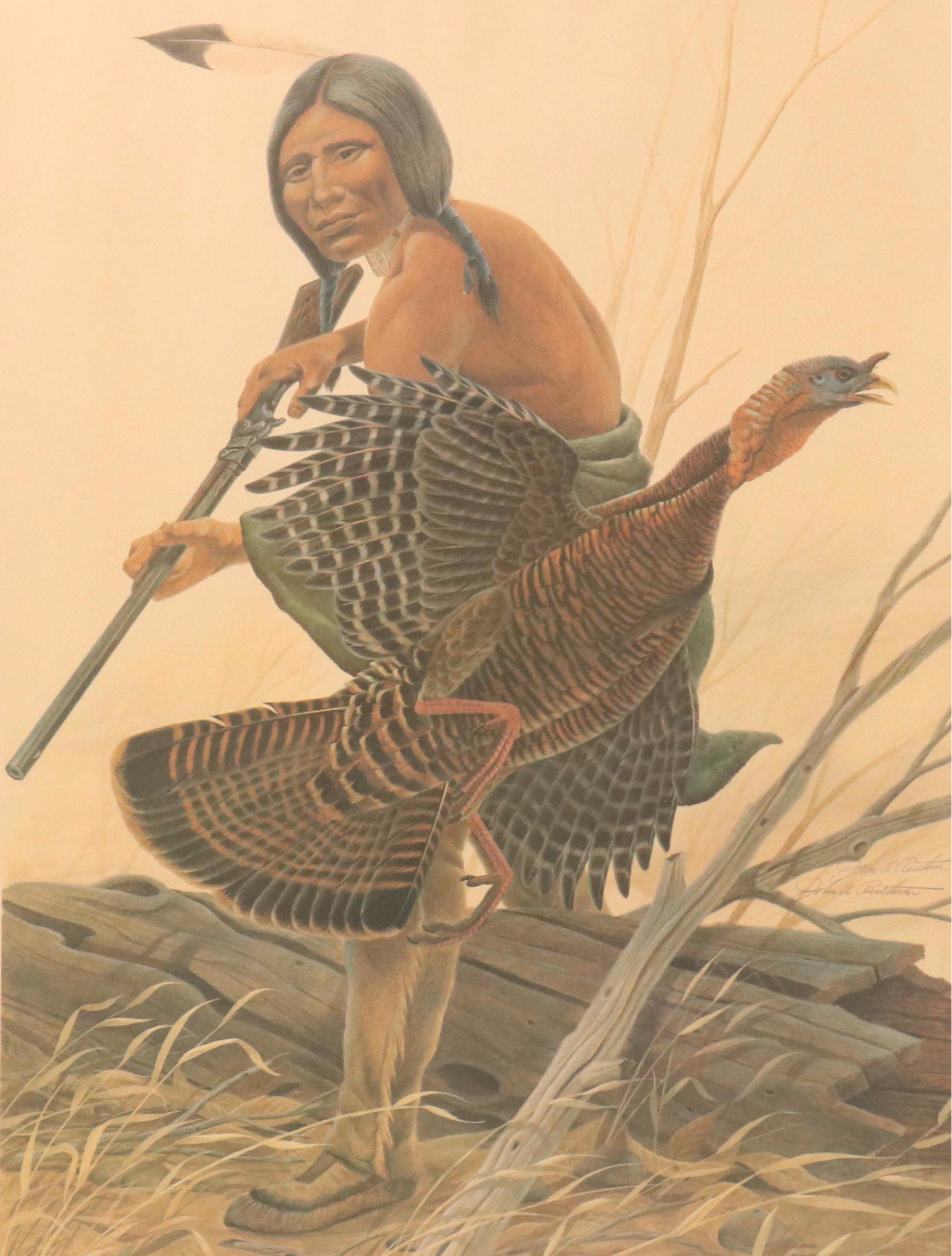 John A. Ruthven Offset Lithograph "Wandering Brave"