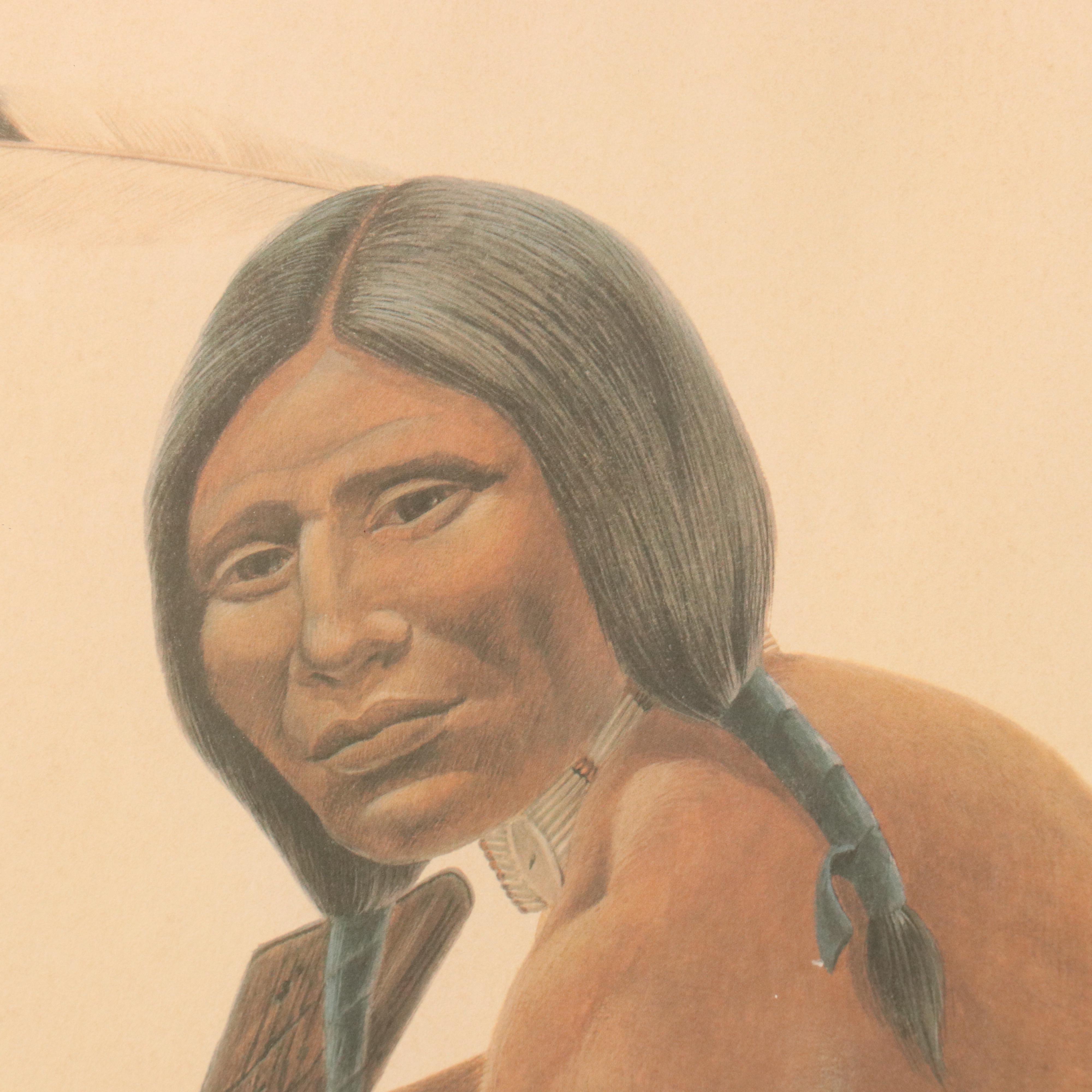 John A. Ruthven Offset Lithograph "Wandering Brave"