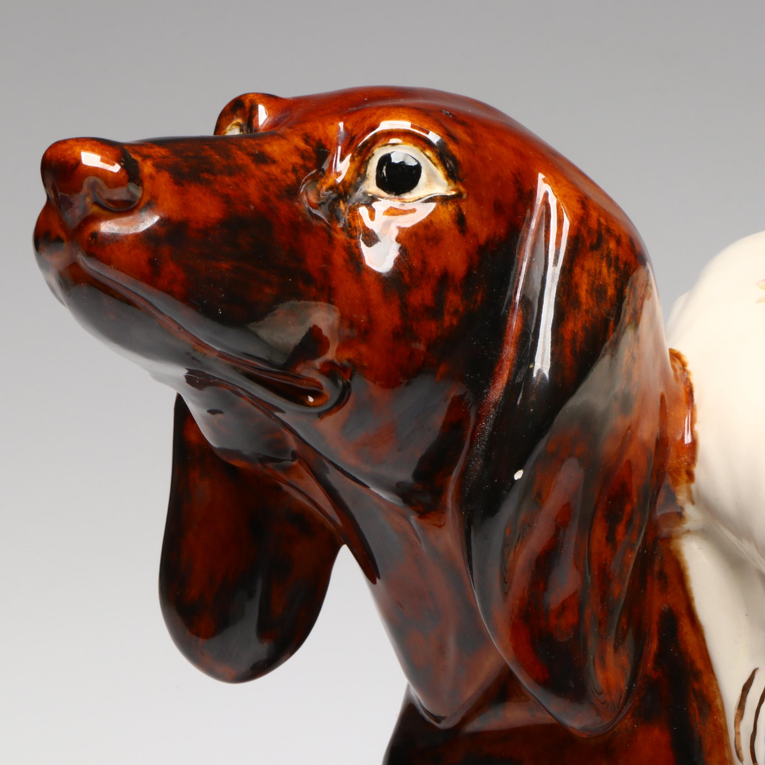 Hobbyist Ceramic Dachshund Footstool or Plant Stand