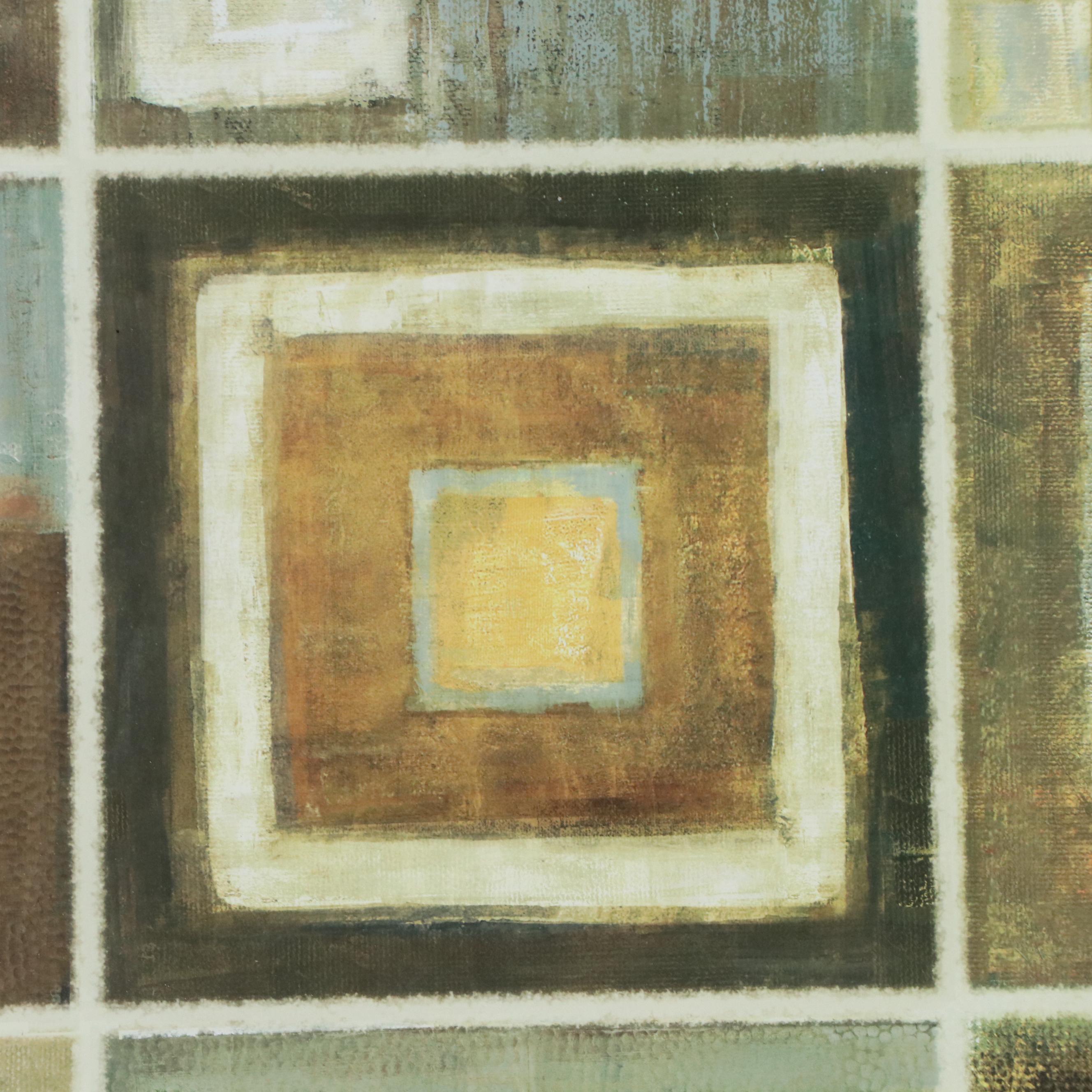 Abstract Geometric Offset Lithograph After Jenny Siekmann "9 Tiles"