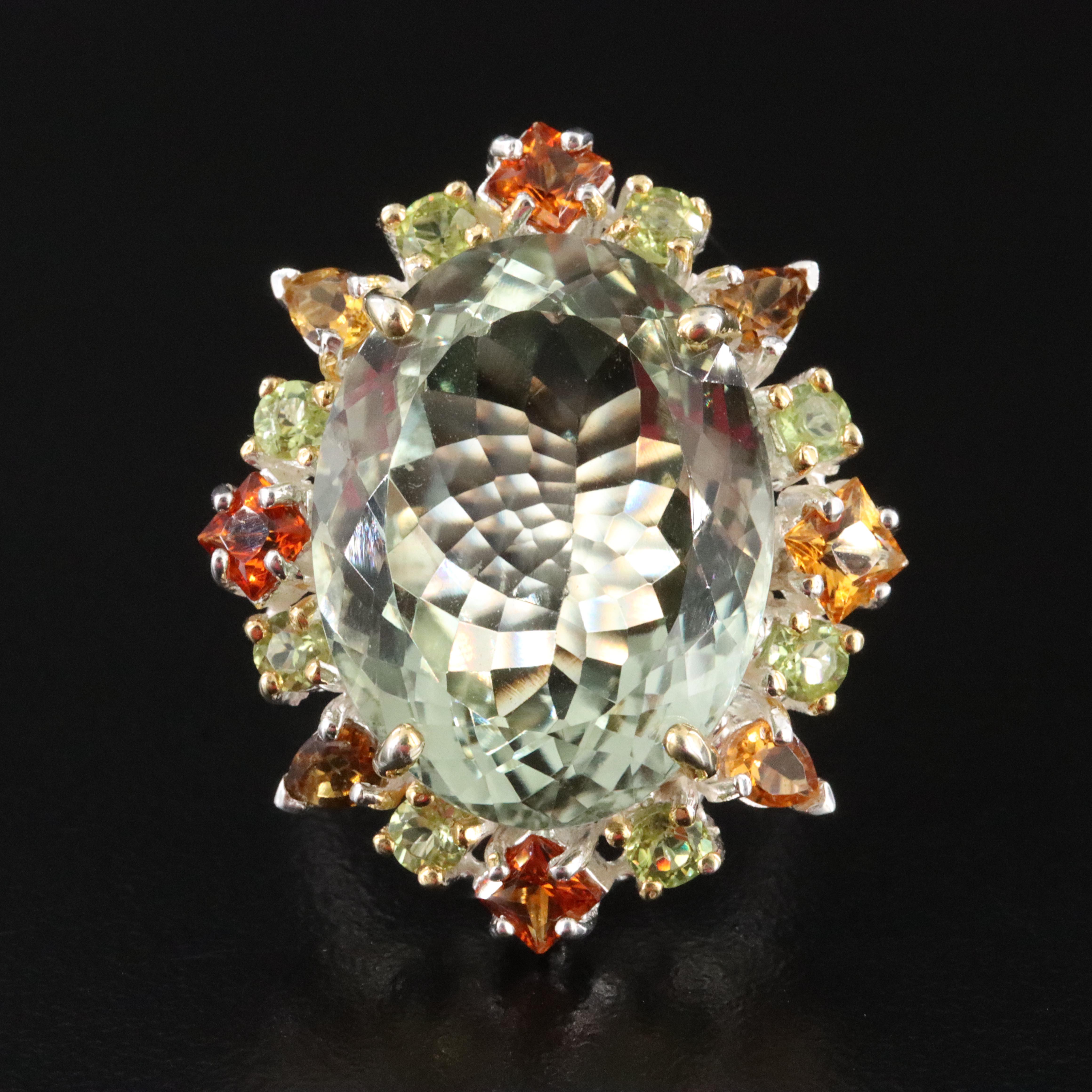 Sterling Gemstone Cocktail Ring