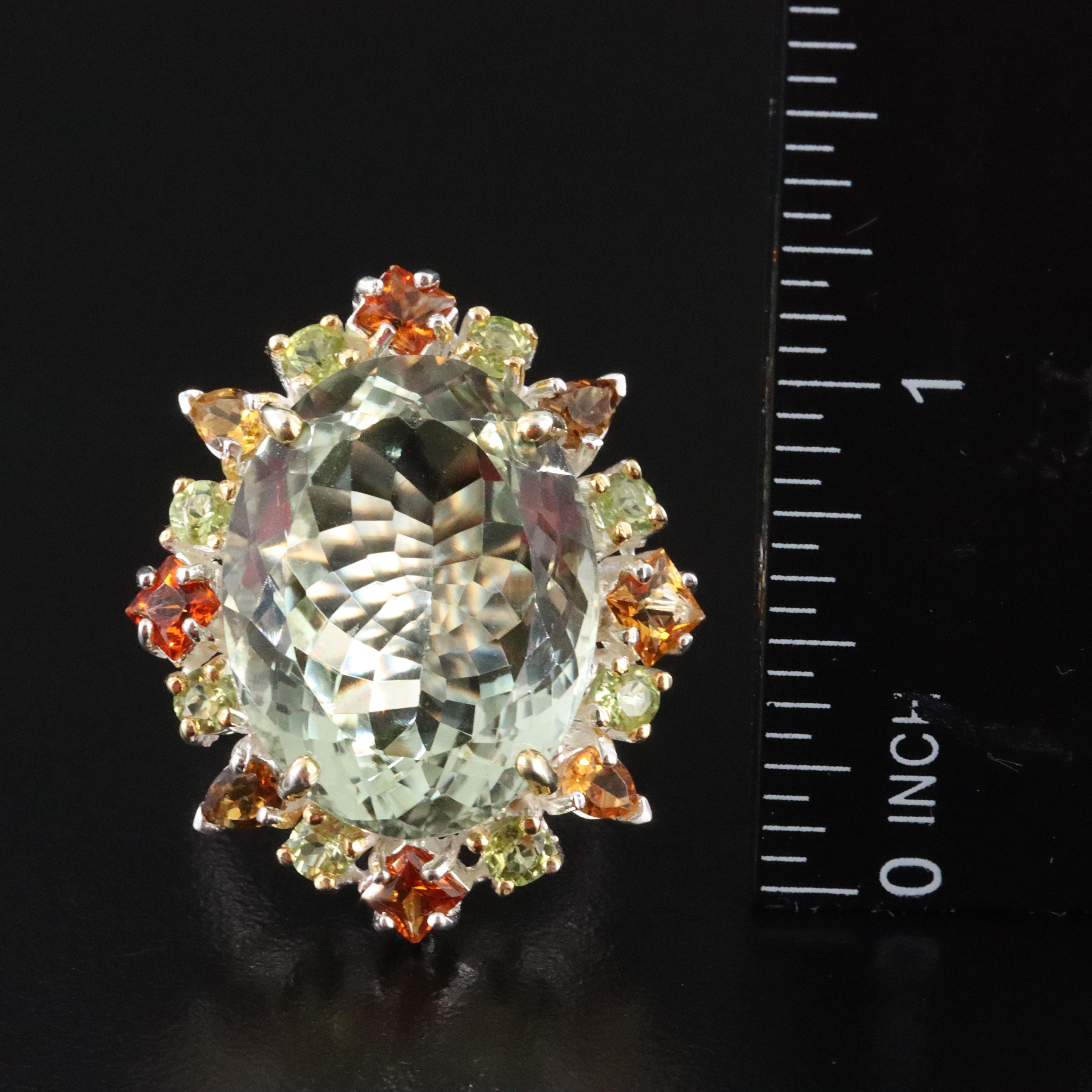 Sterling Gemstone Cocktail Ring