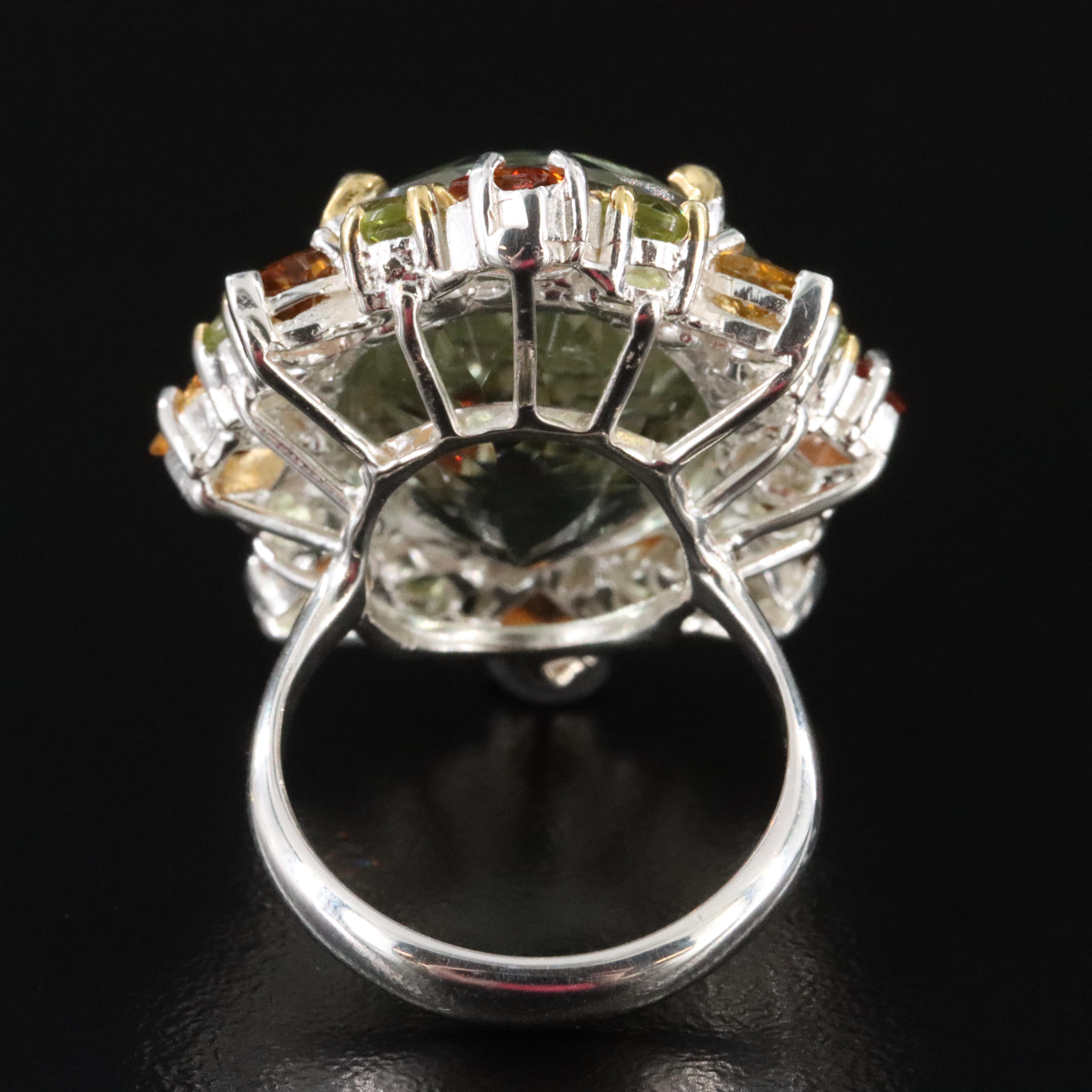 Sterling Gemstone Cocktail Ring