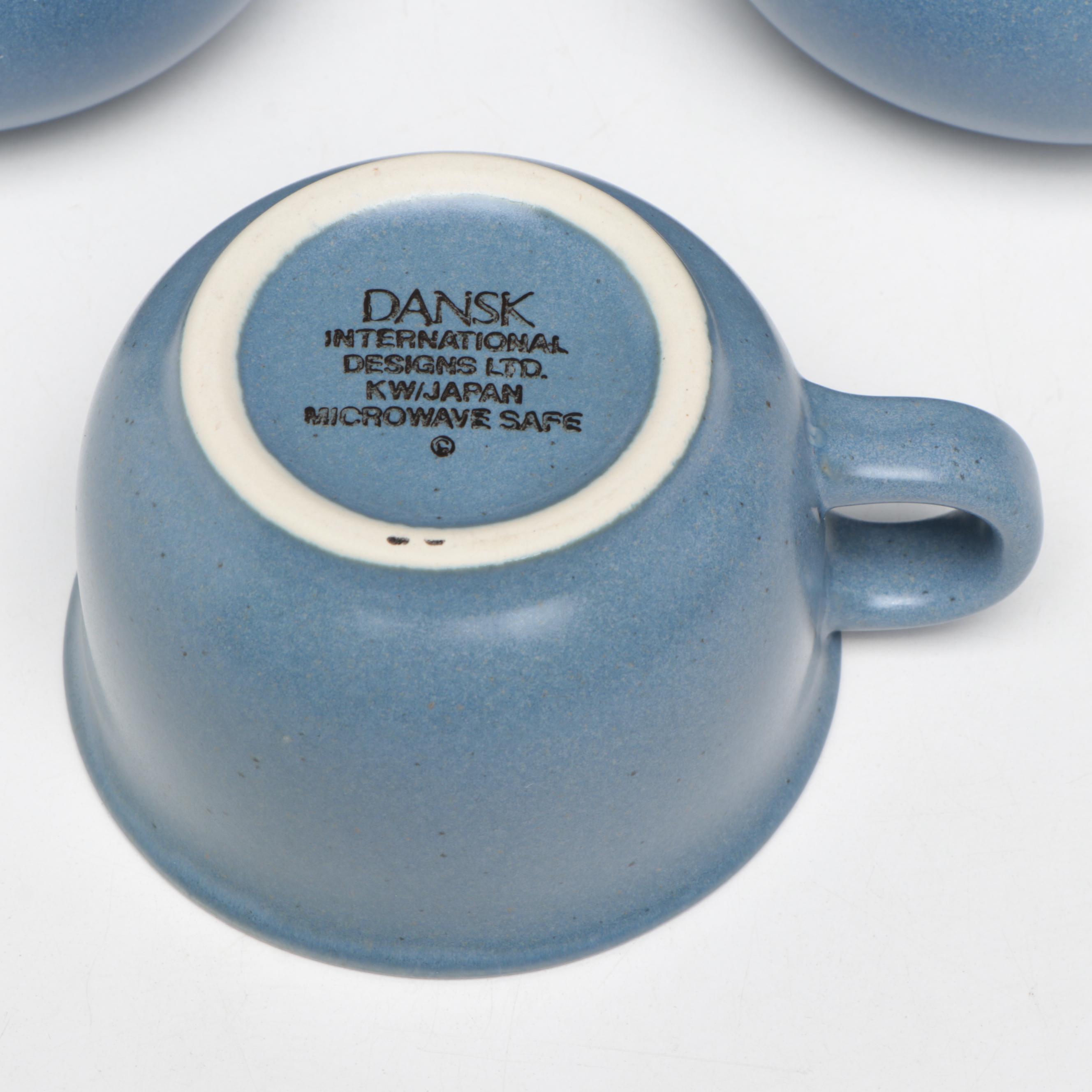 Dansk Ceramic Cup, Sugar Bowl, Creamer, and Serving Bowl