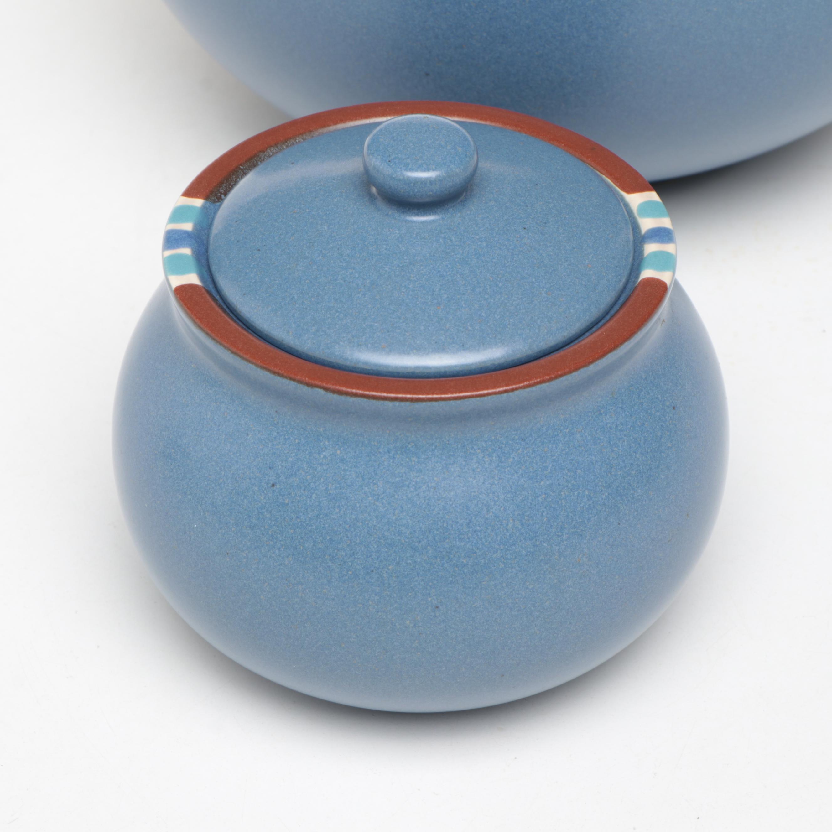 Dansk Ceramic Cup, Sugar Bowl, Creamer, and Serving Bowl