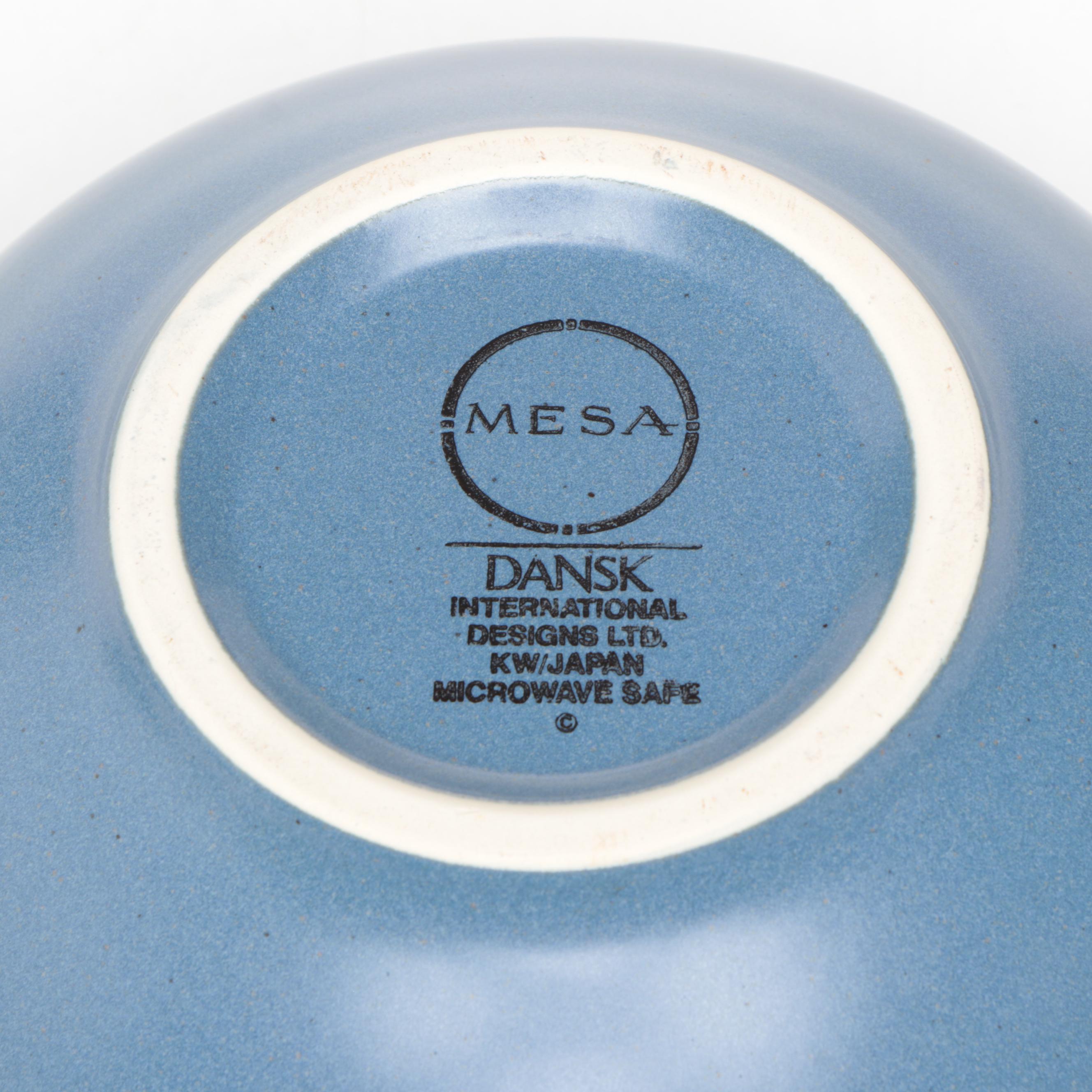 Dansk Ceramic Cup, Sugar Bowl, Creamer, and Serving Bowl