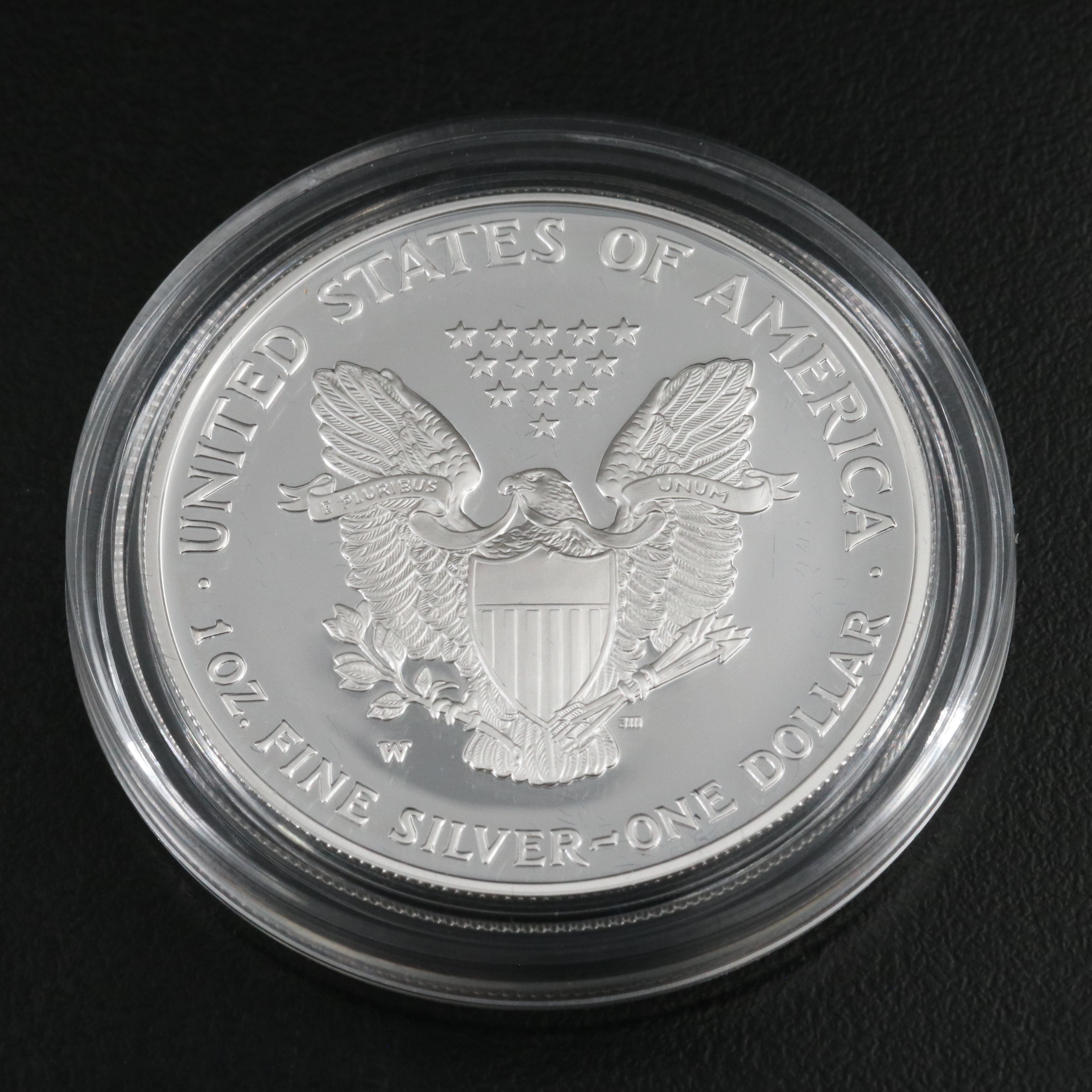 Three United States Proof Silver Eagles 2003, 2004, and 2005