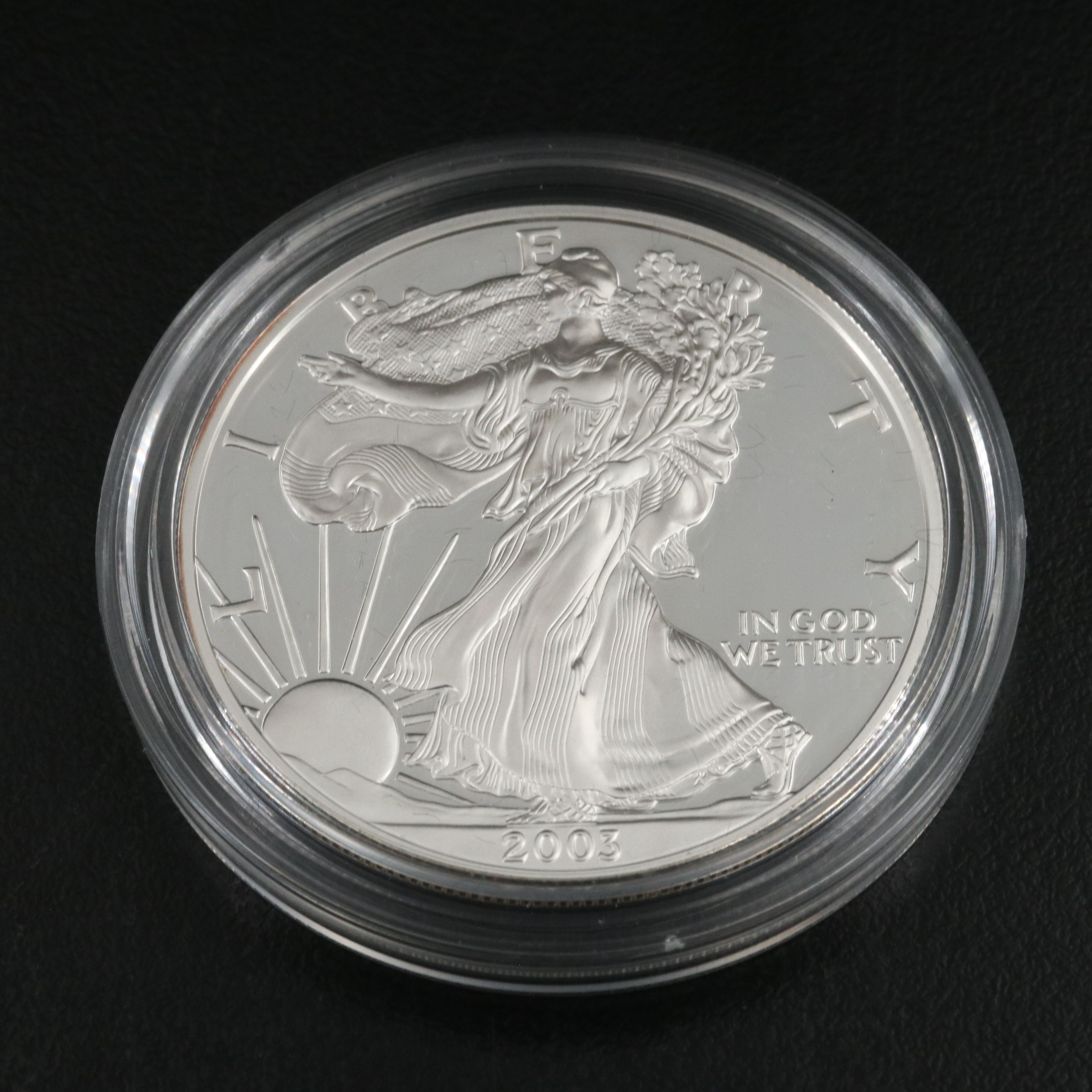 Three United States Proof Silver Eagles 2003, 2004, and 2005