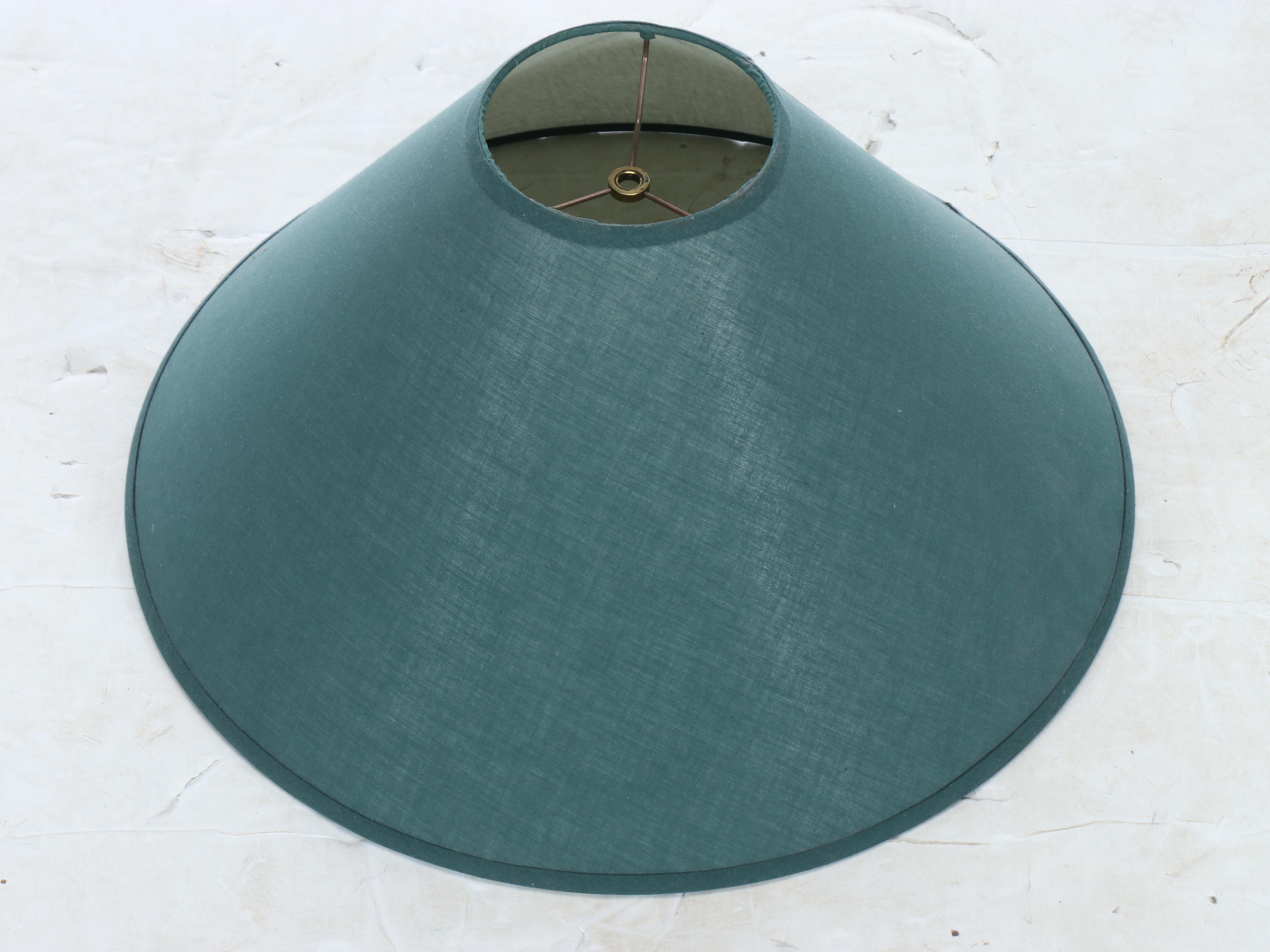 Deco Revival Black Ceramic Floor Lamp with Blue Cotton Coolie Shade