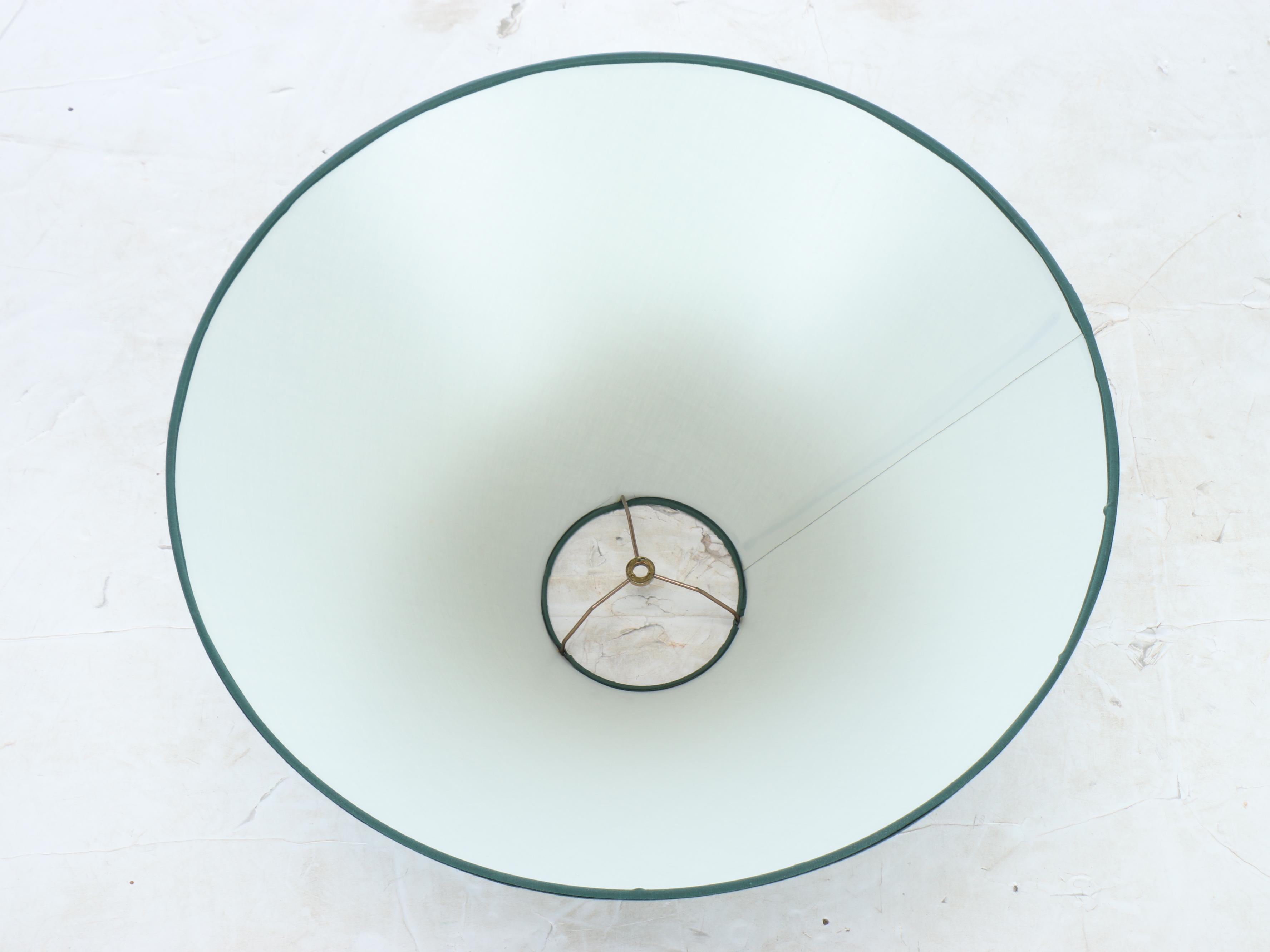 Deco Revival Black Ceramic Floor Lamp with Blue Cotton Coolie Shade