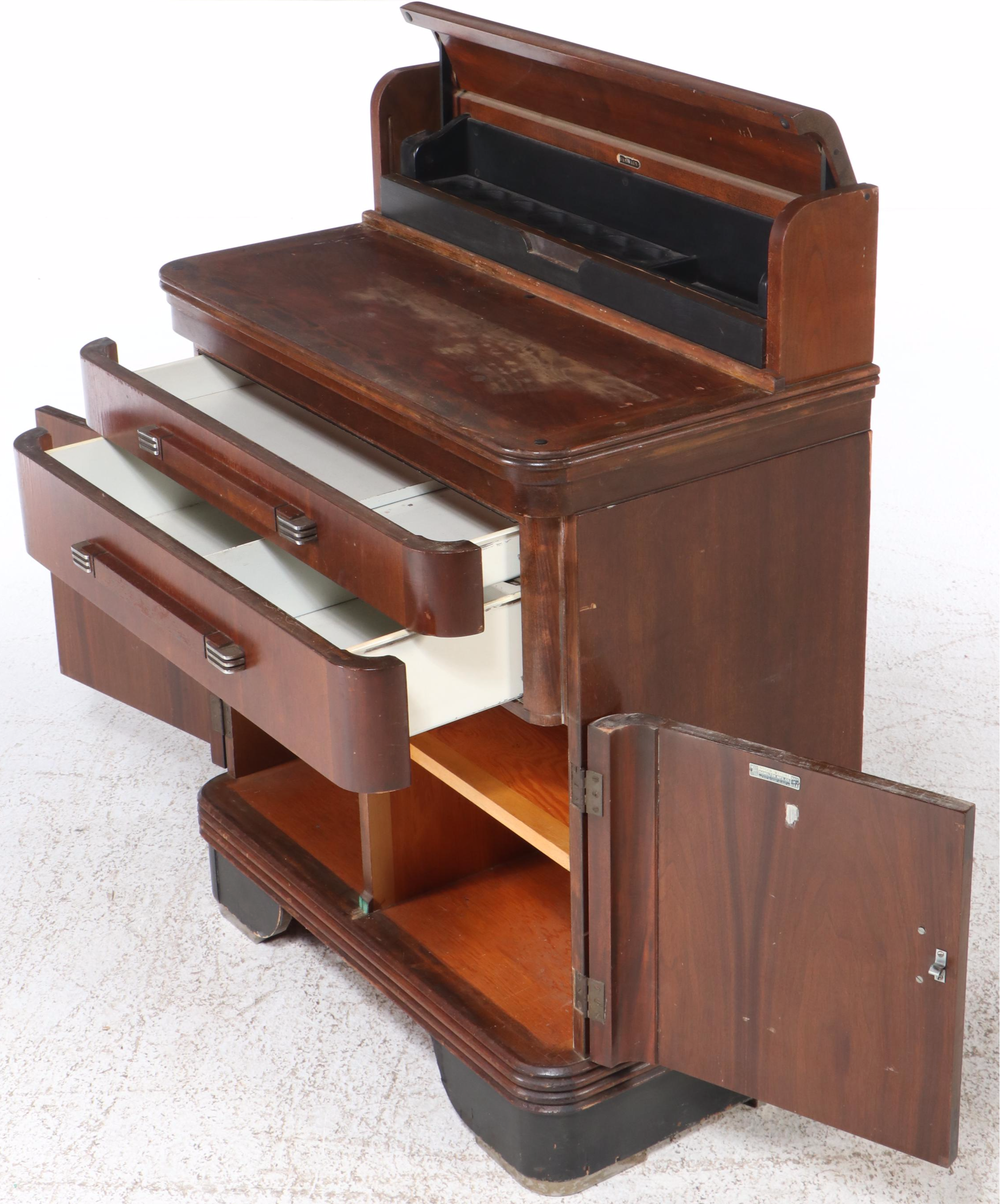 Hamilton Mid Century Walnut Dental Cabinet