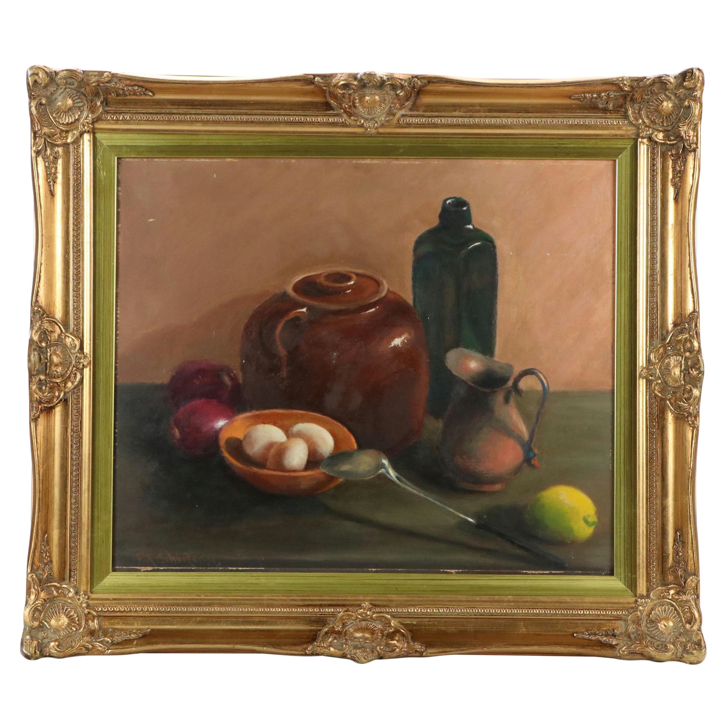 F. X. Schaefer M. Still Life Oil Painting
