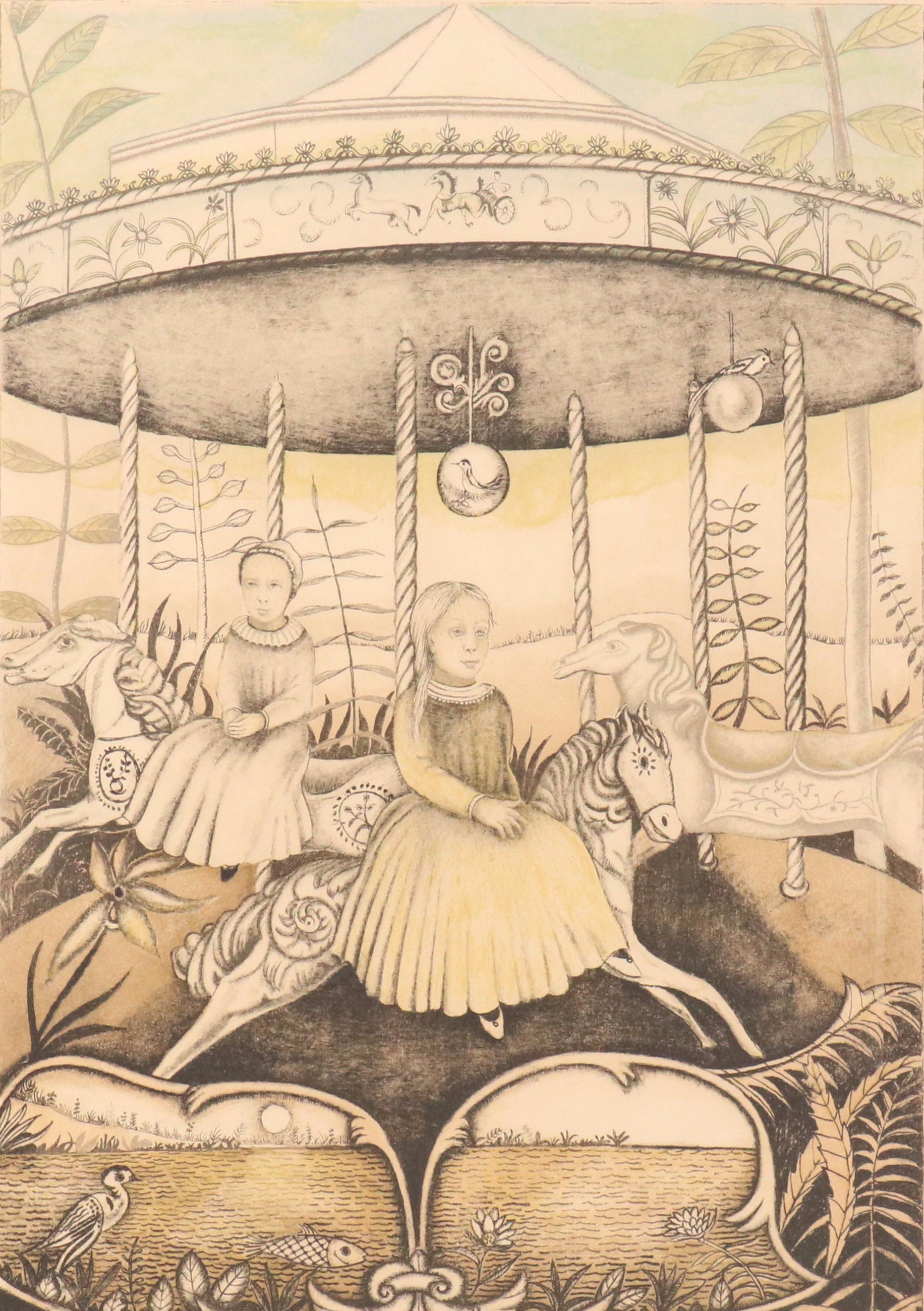 Marie-Kate Dahl Lithograph "Le Manège Enchanté," 1970