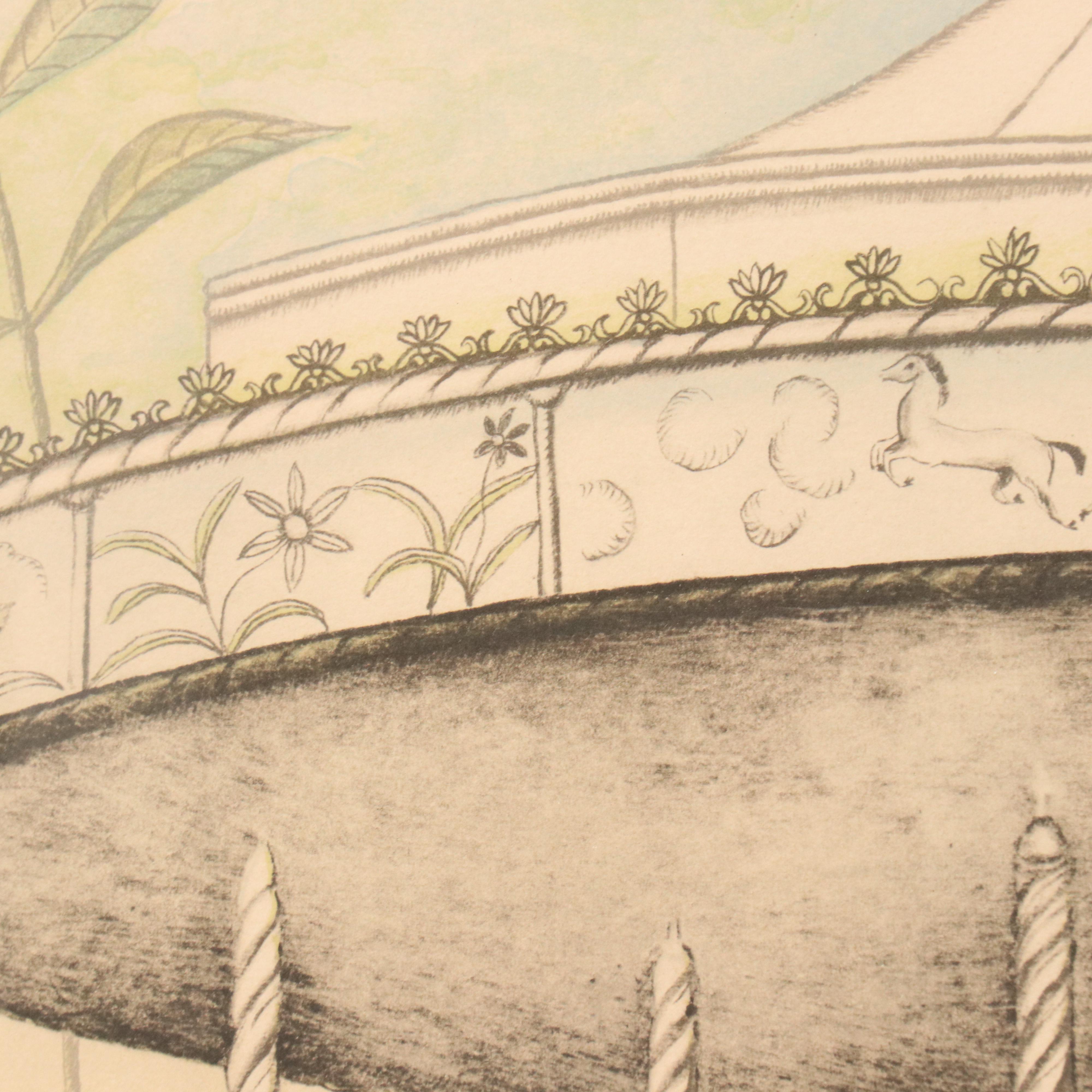 Marie-Kate Dahl Lithograph "Le Manège Enchanté," 1970