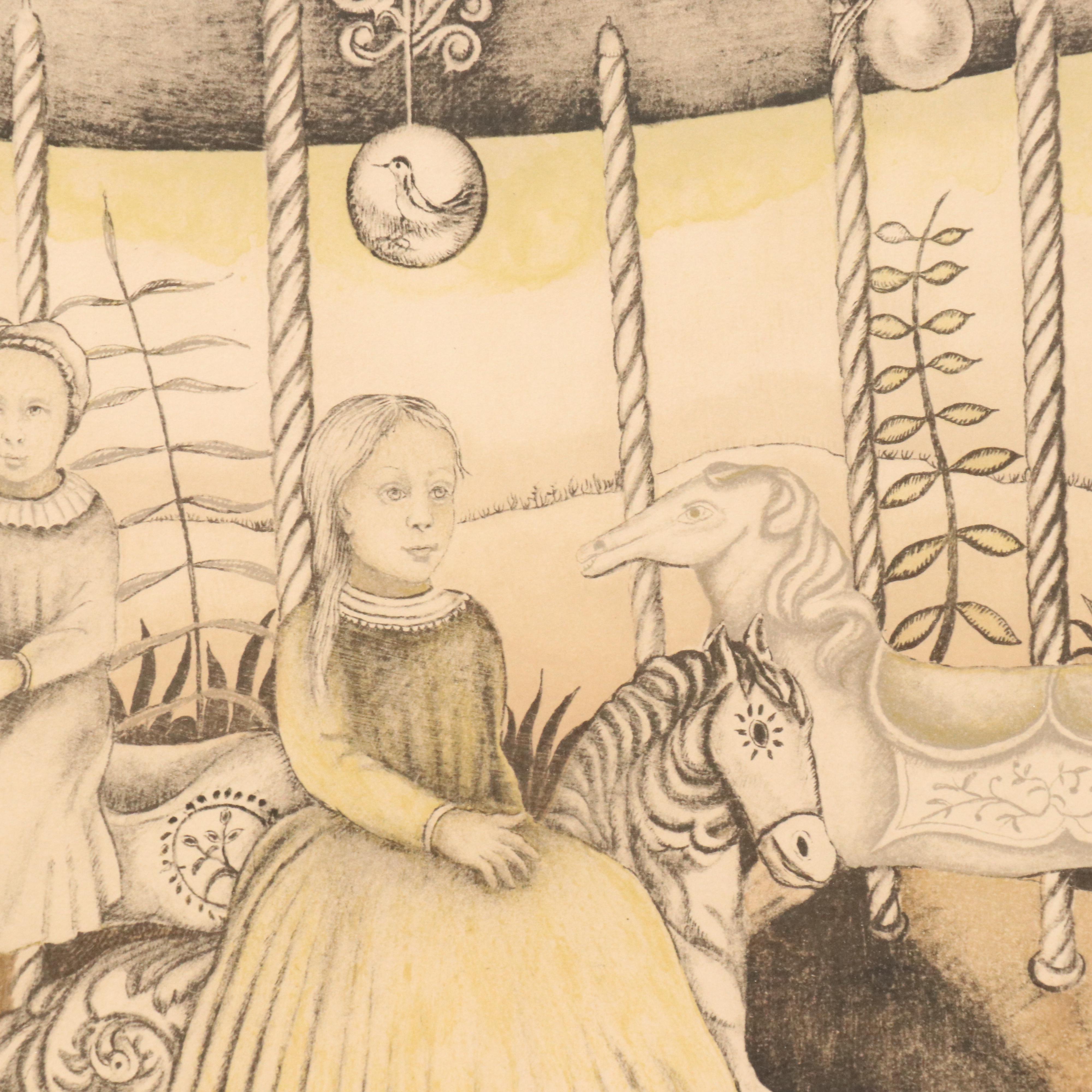 Marie-Kate Dahl Lithograph "Le Manège Enchanté," 1970