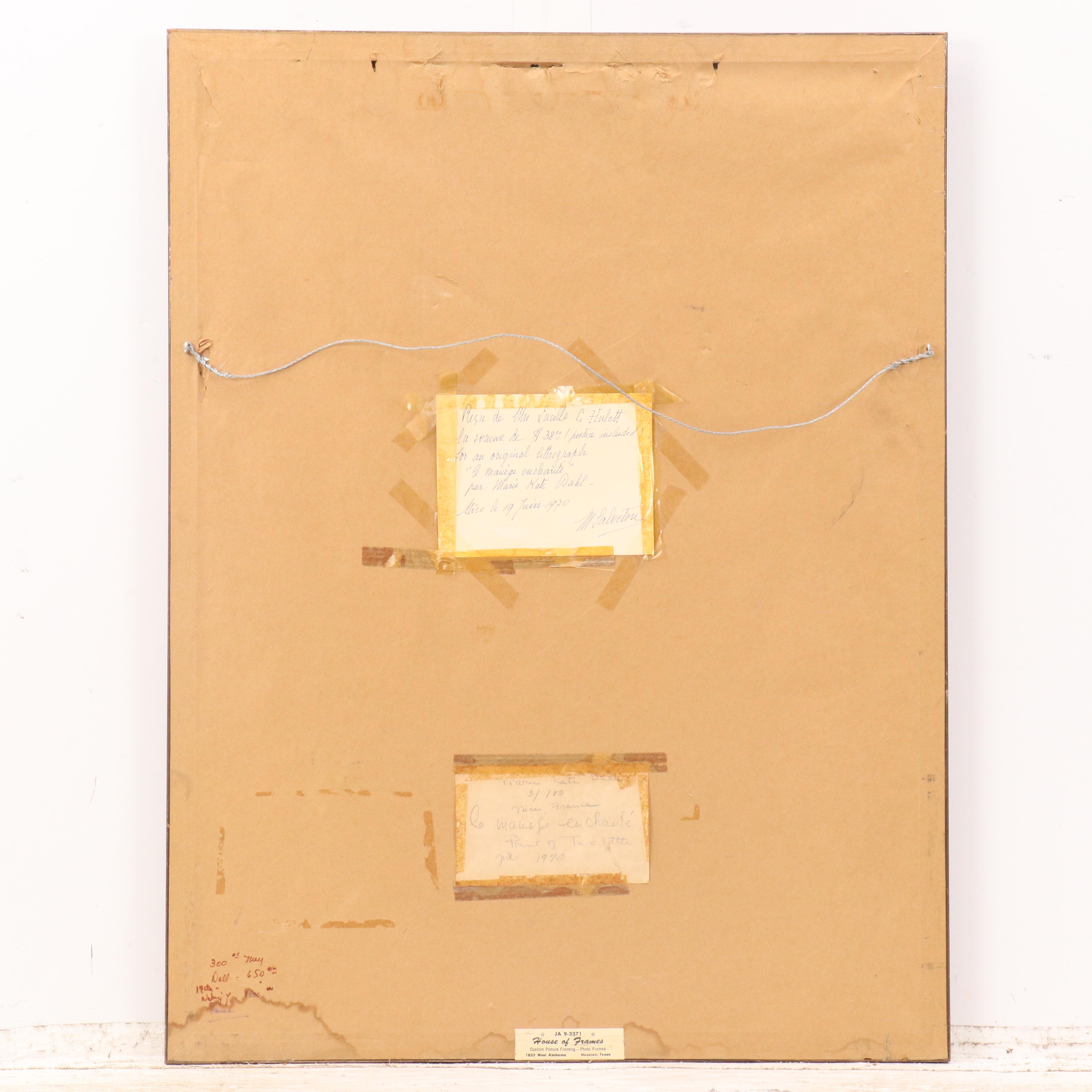 Marie-Kate Dahl Lithograph "Le Manège Enchanté," 1970