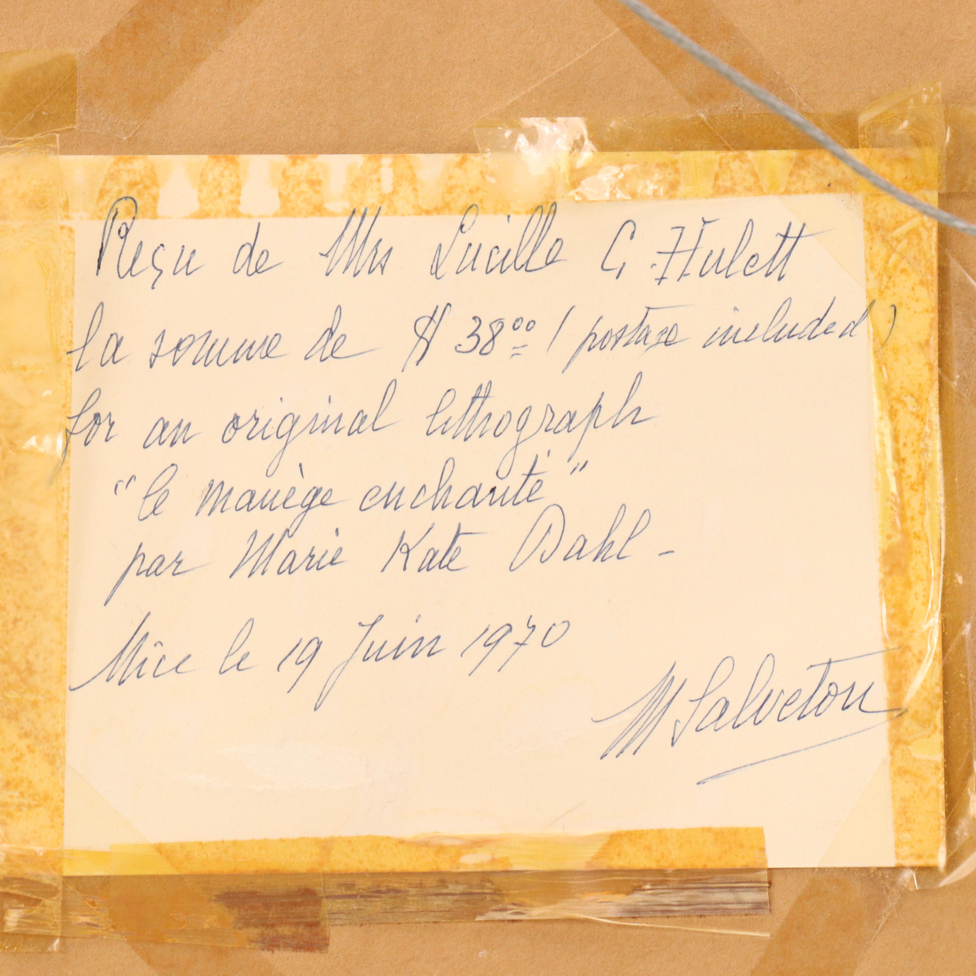 Marie-Kate Dahl Lithograph "Le Manège Enchanté," 1970