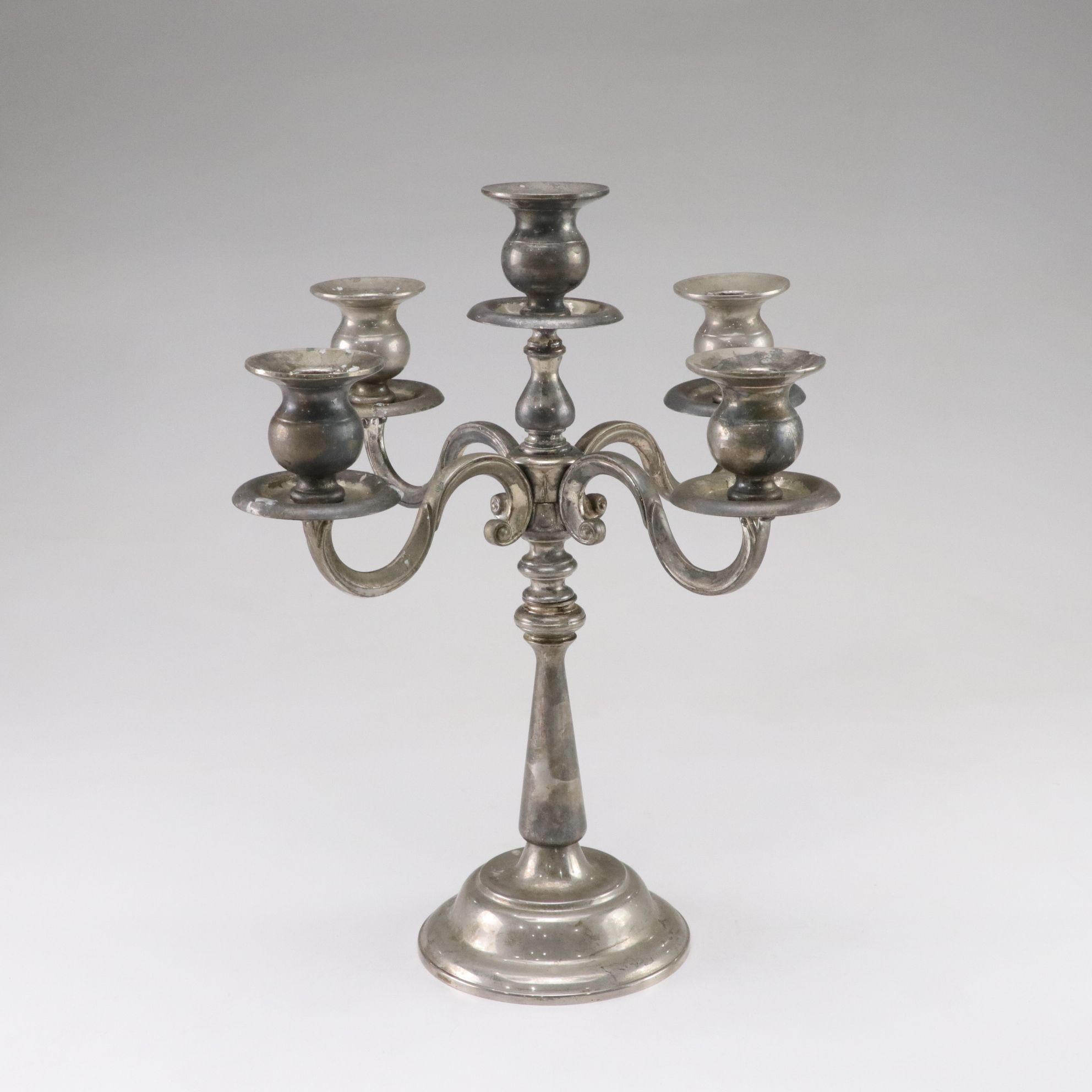 Hollywood Regency Style Silver Plate Candelabras