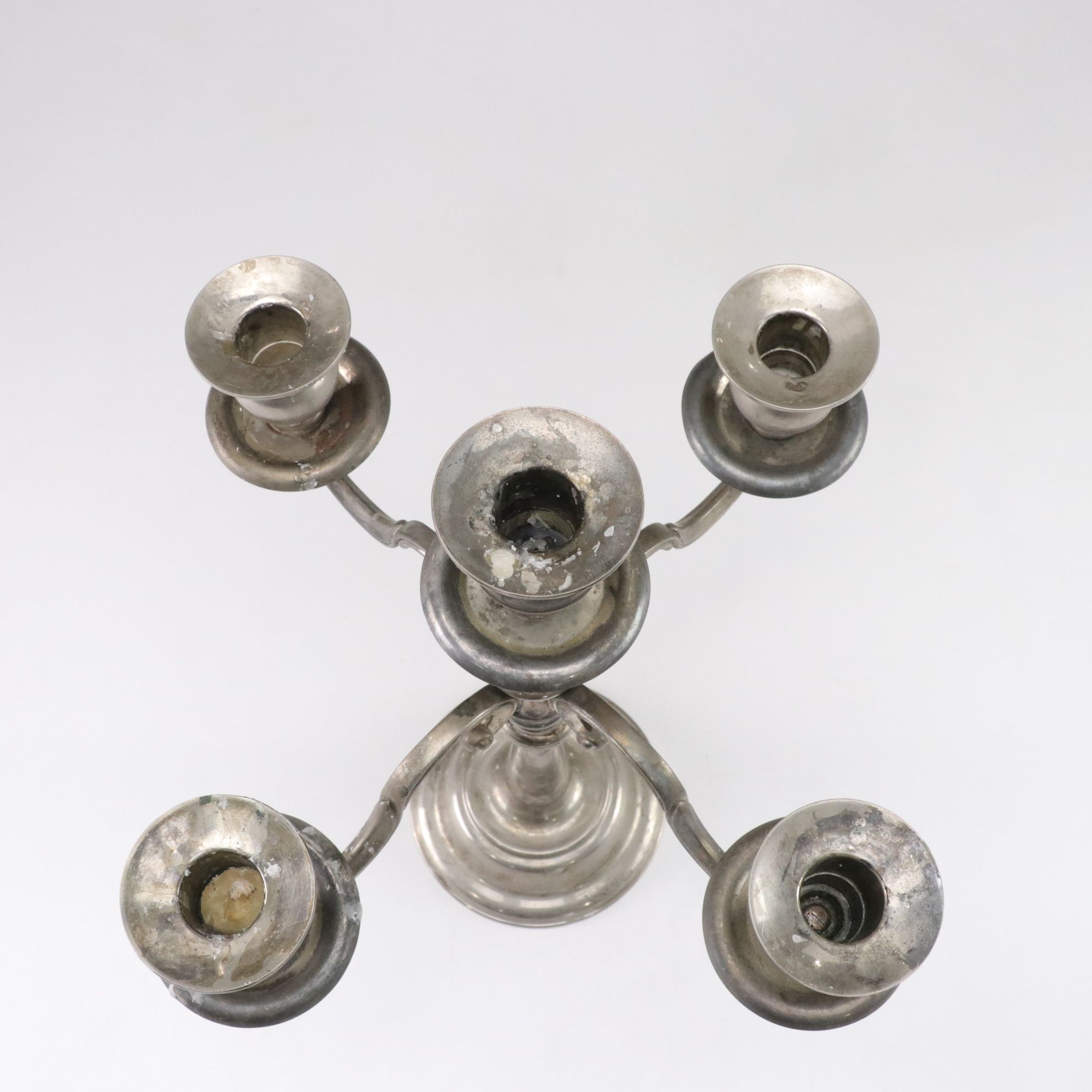 Hollywood Regency Style Silver Plate Candelabras