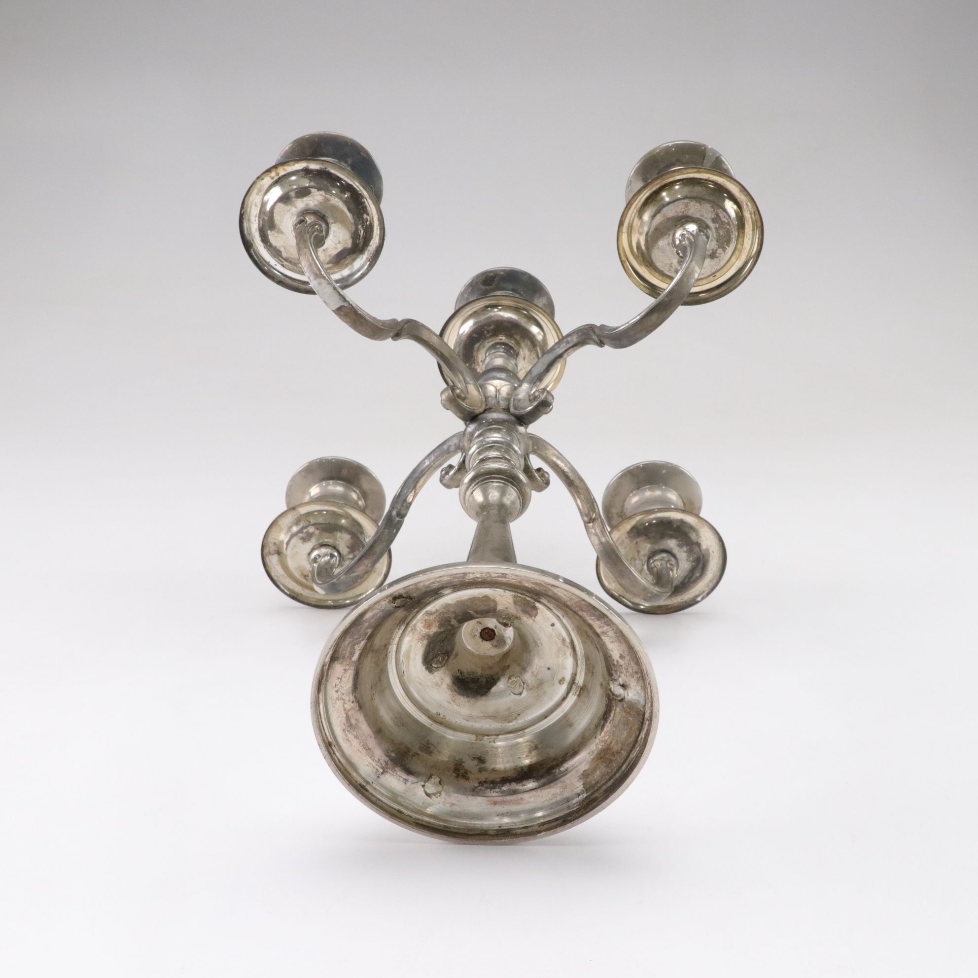 Hollywood Regency Style Silver Plate Candelabras