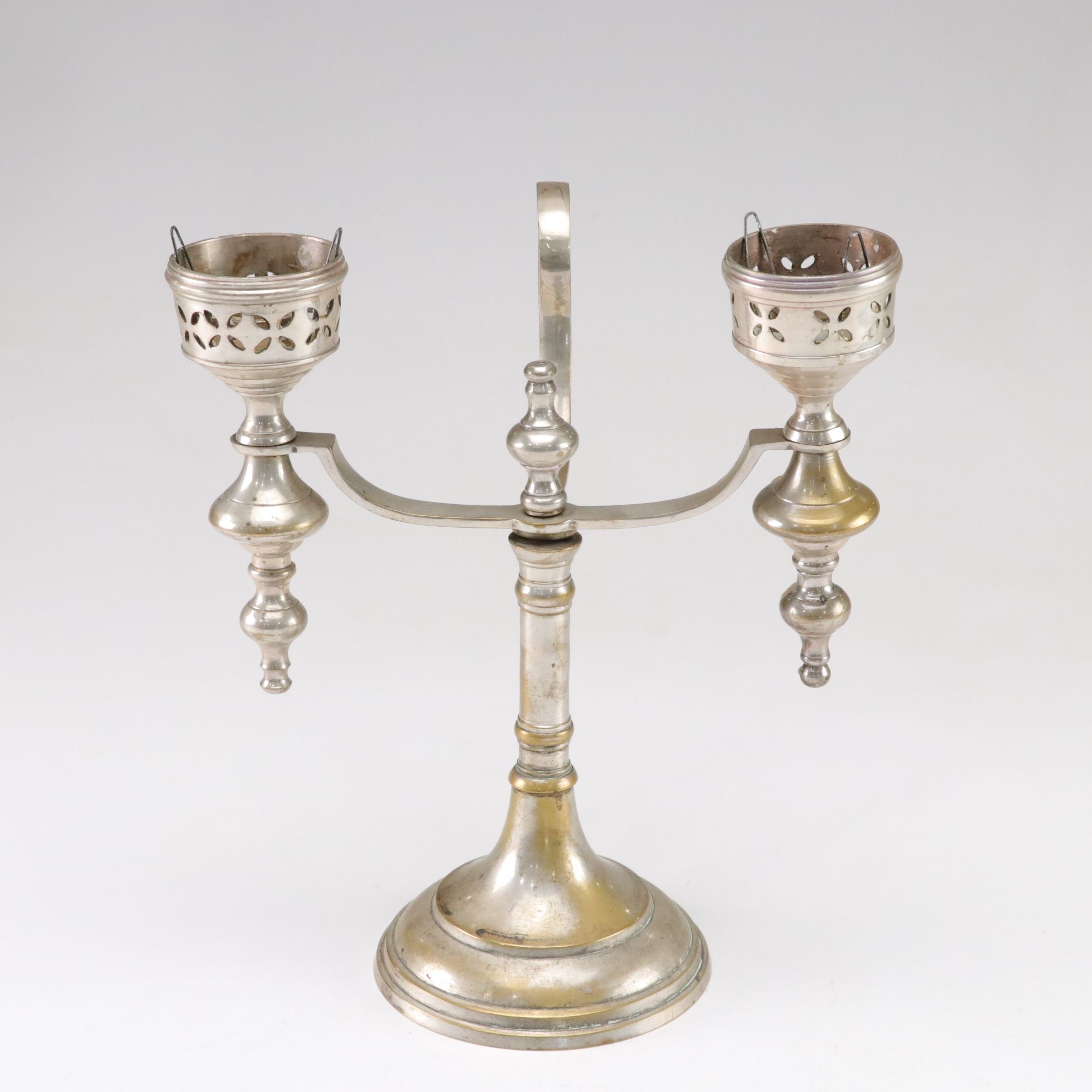 Hollywood Regency Style Silver Plate Candelabras