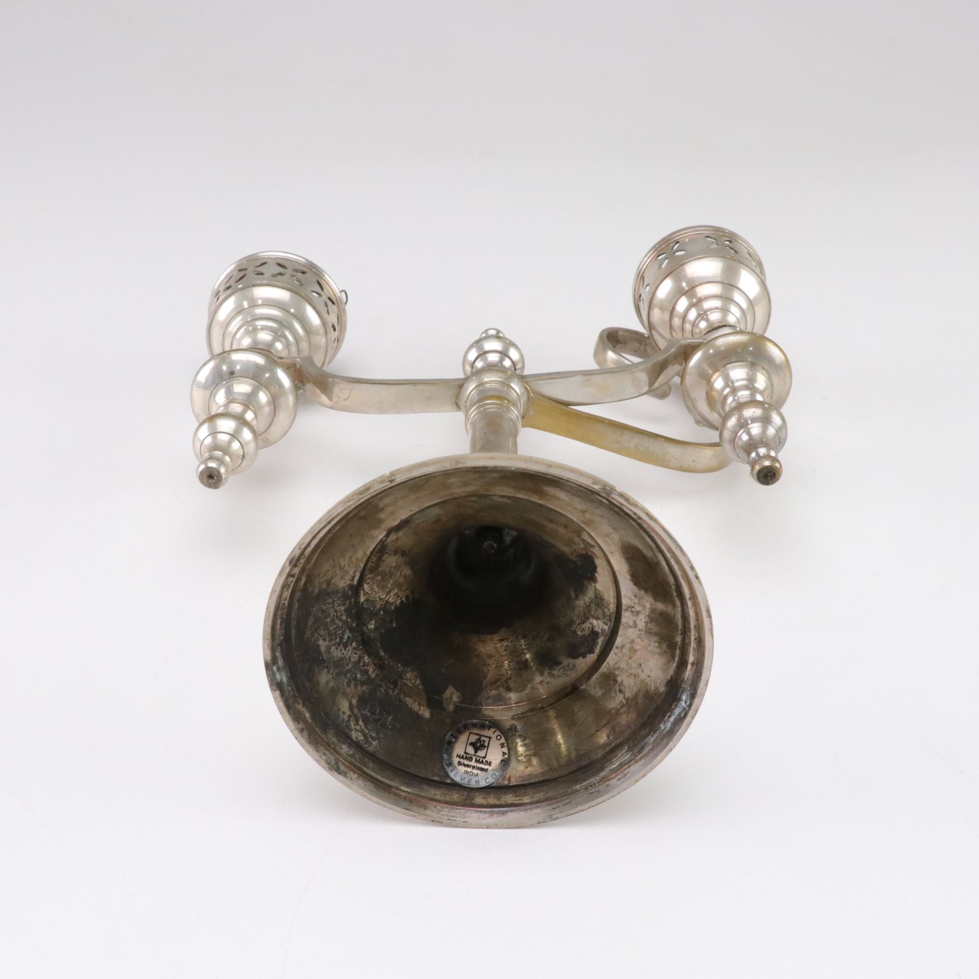 Hollywood Regency Style Silver Plate Candelabras