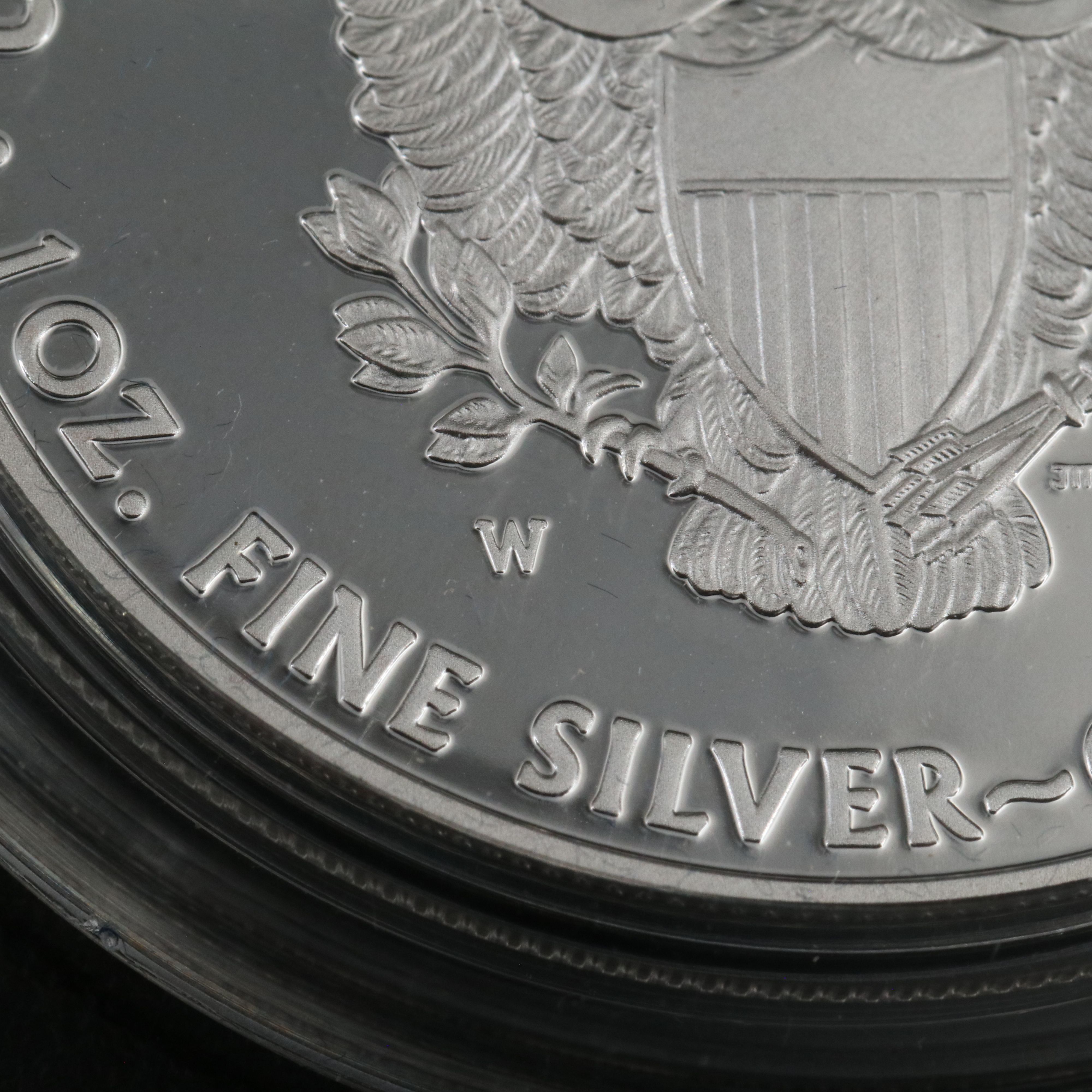 Three United States Proof Silver Eagles 2000, 2003, and 2008