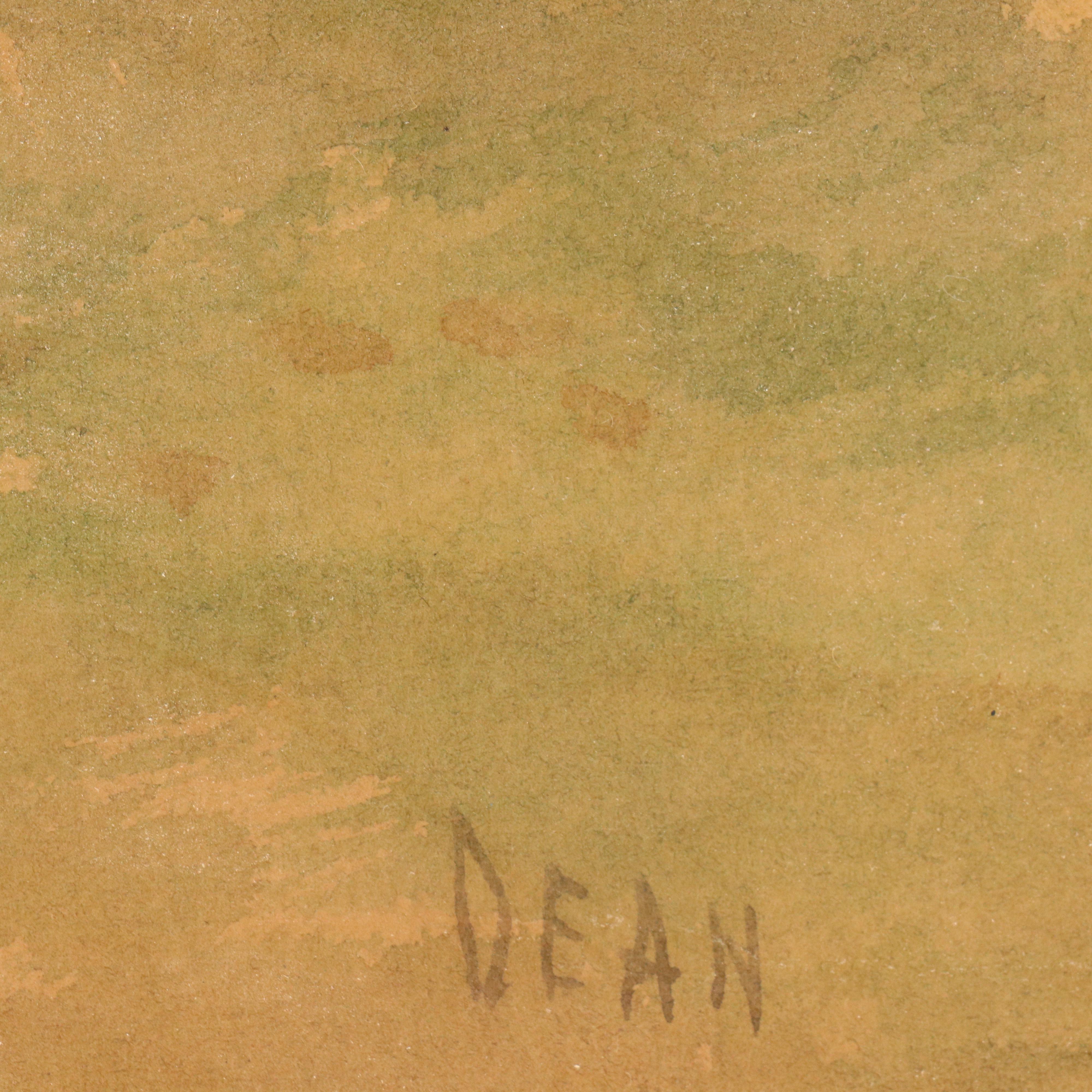 Landscape Watercolor Painting with Dirt Road, 19th Century