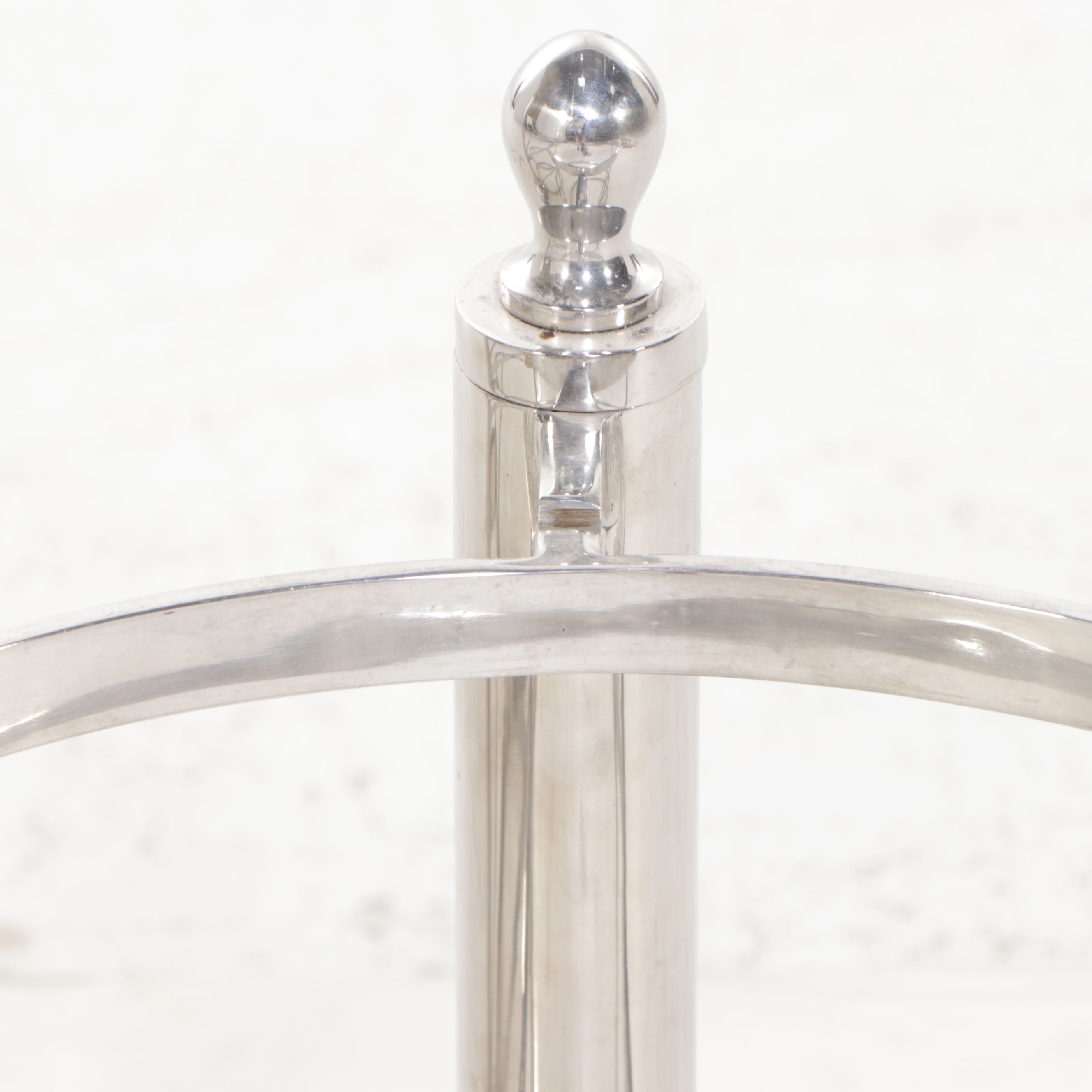 Pair of Nickel Finished Metal Three-Tiered Serving Stands