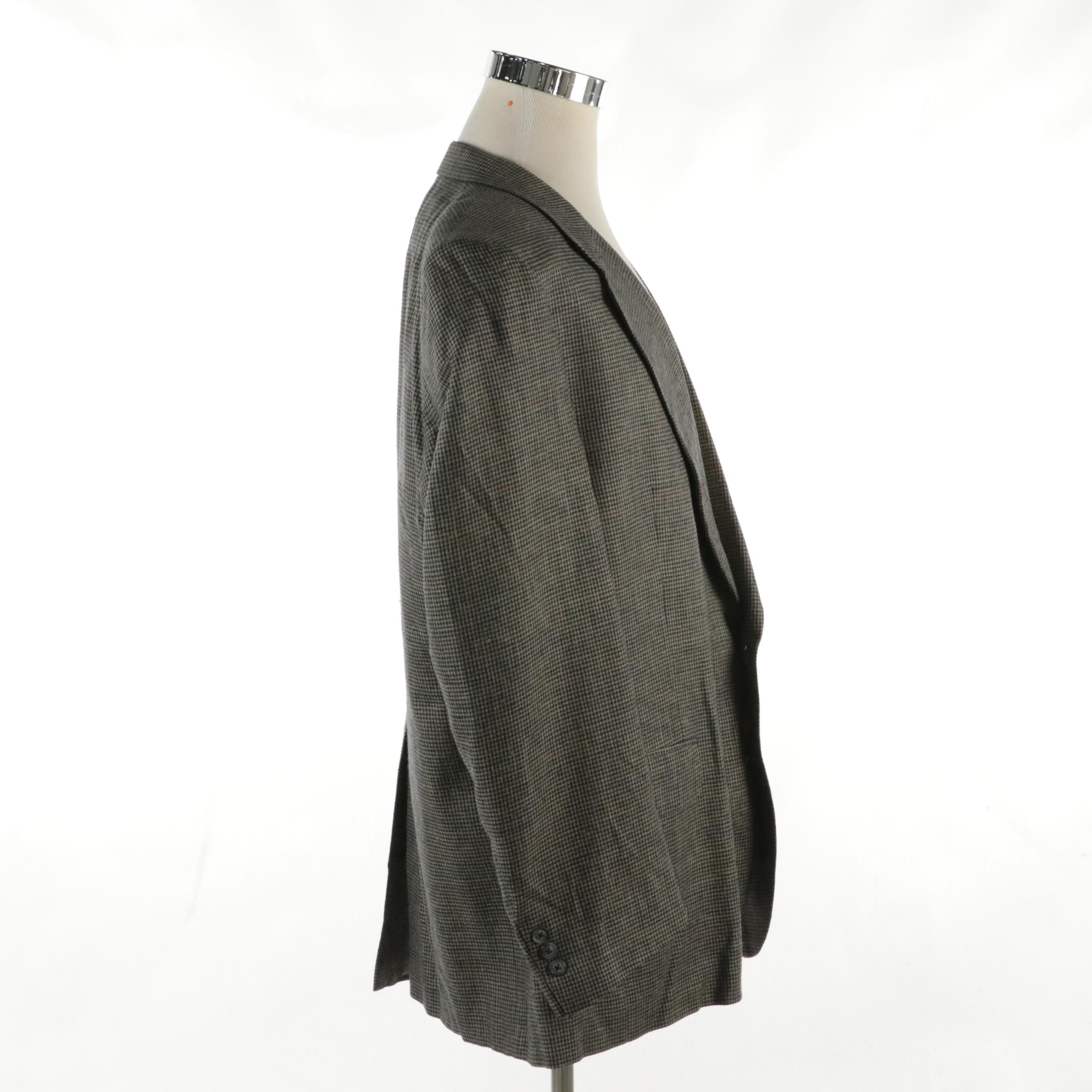 Men's Burberrys Vintage Plaid Houndstooth Silk/Wool Blazer