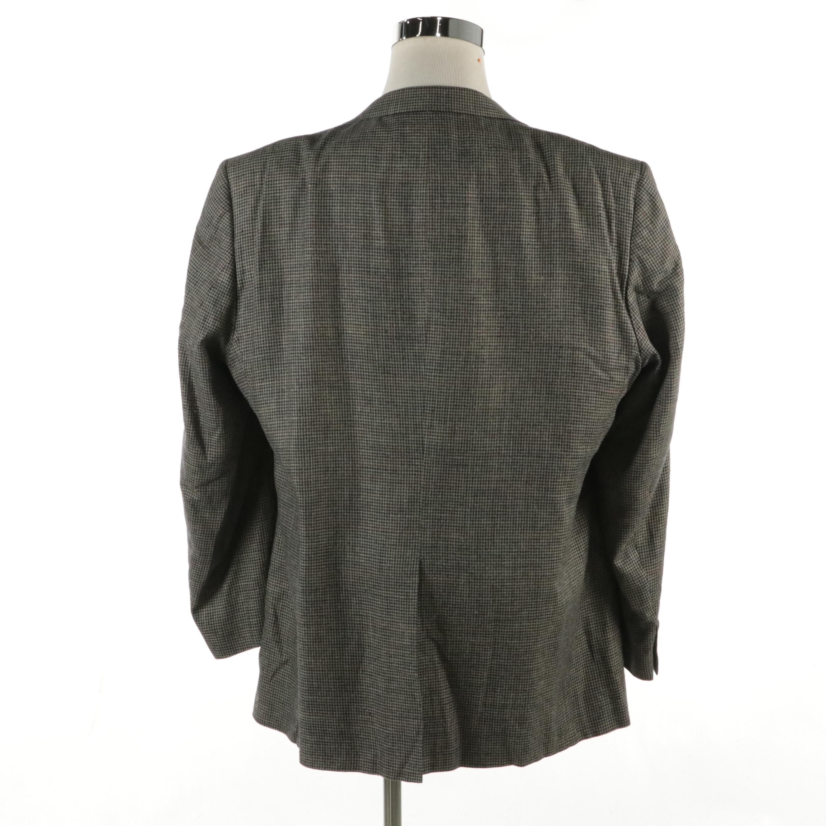 Men's Burberrys Vintage Plaid Houndstooth Silk/Wool Blazer