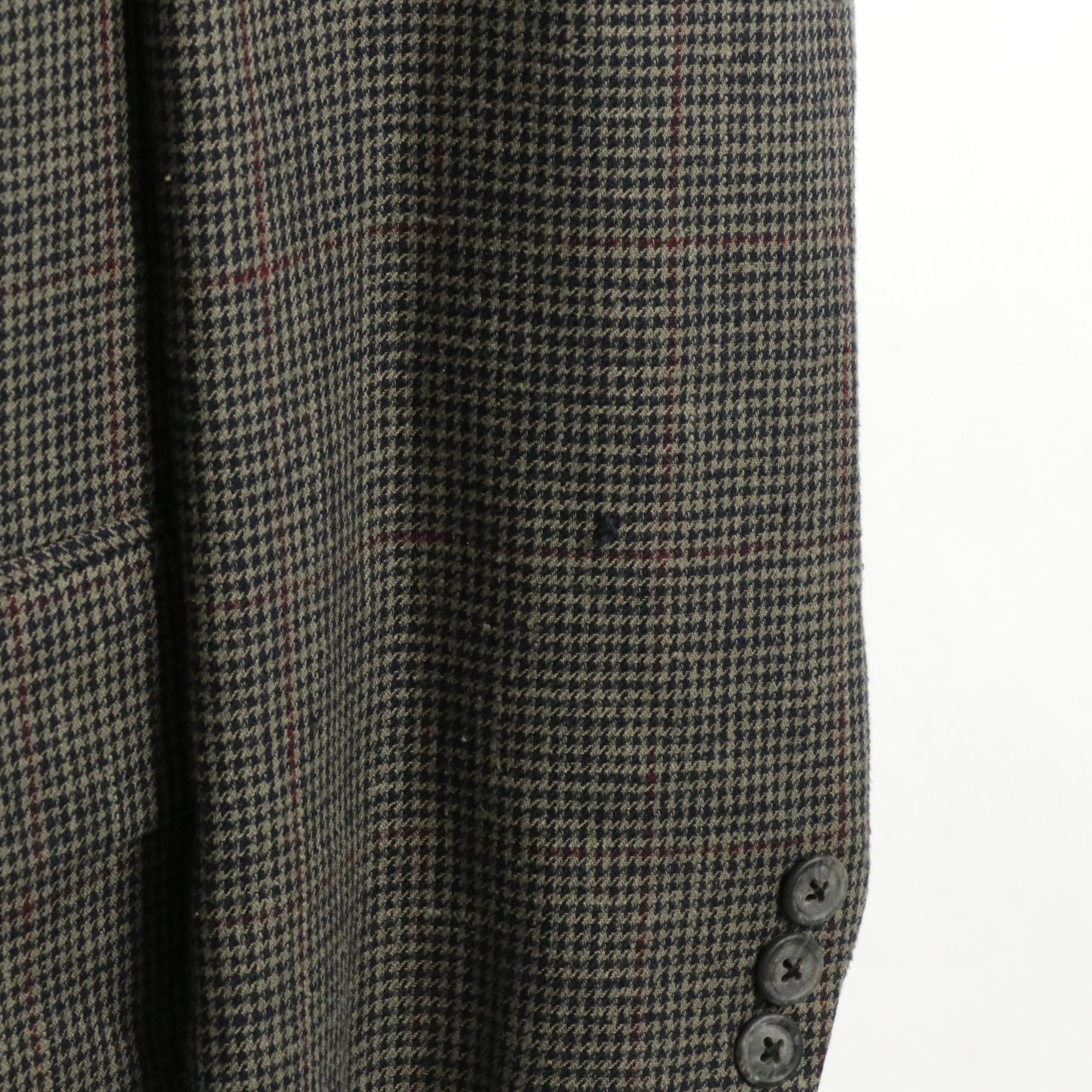 Men's Burberrys Vintage Plaid Houndstooth Silk/Wool Blazer