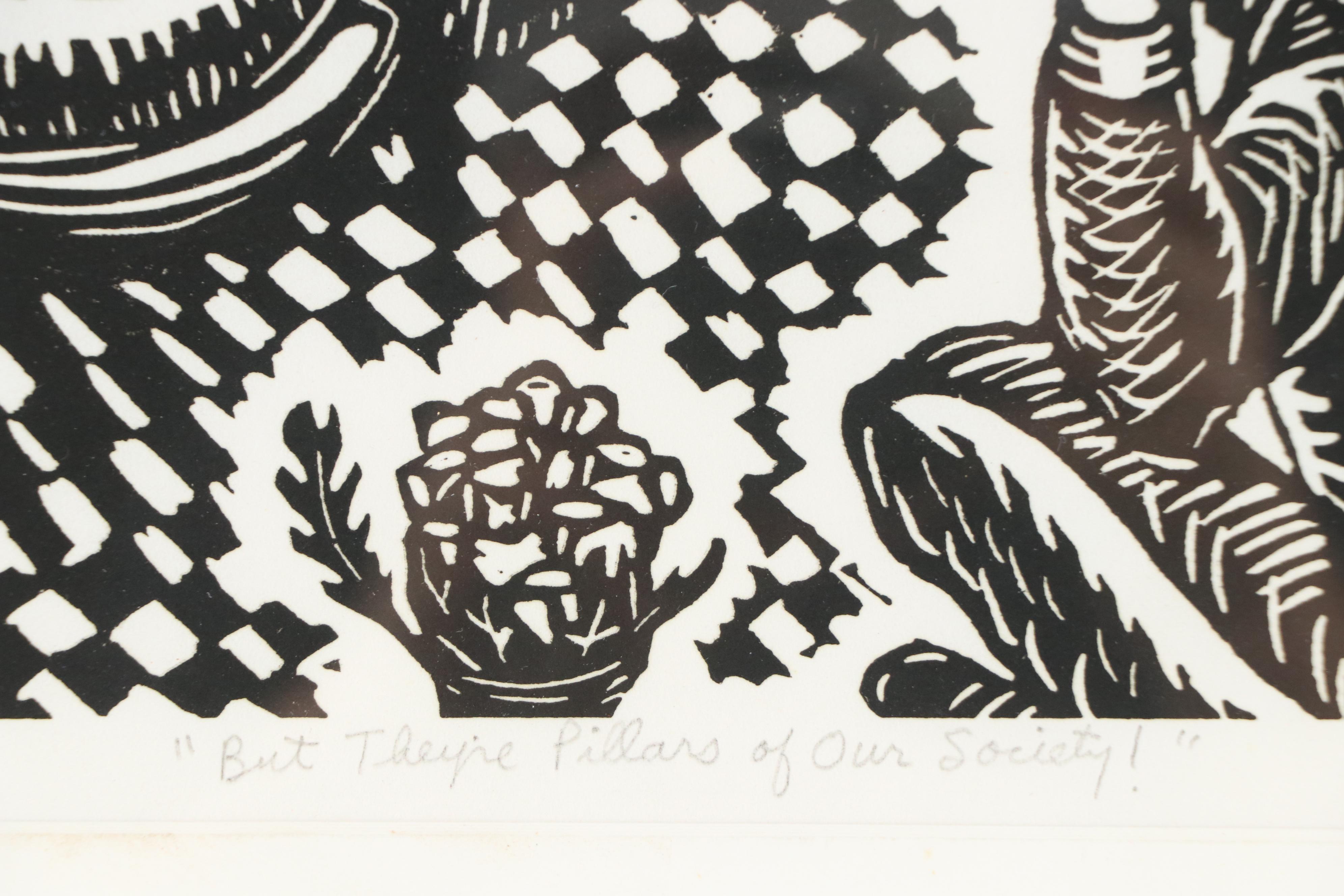 Relief Print "But They're Pillars of Our Society!" 1985
