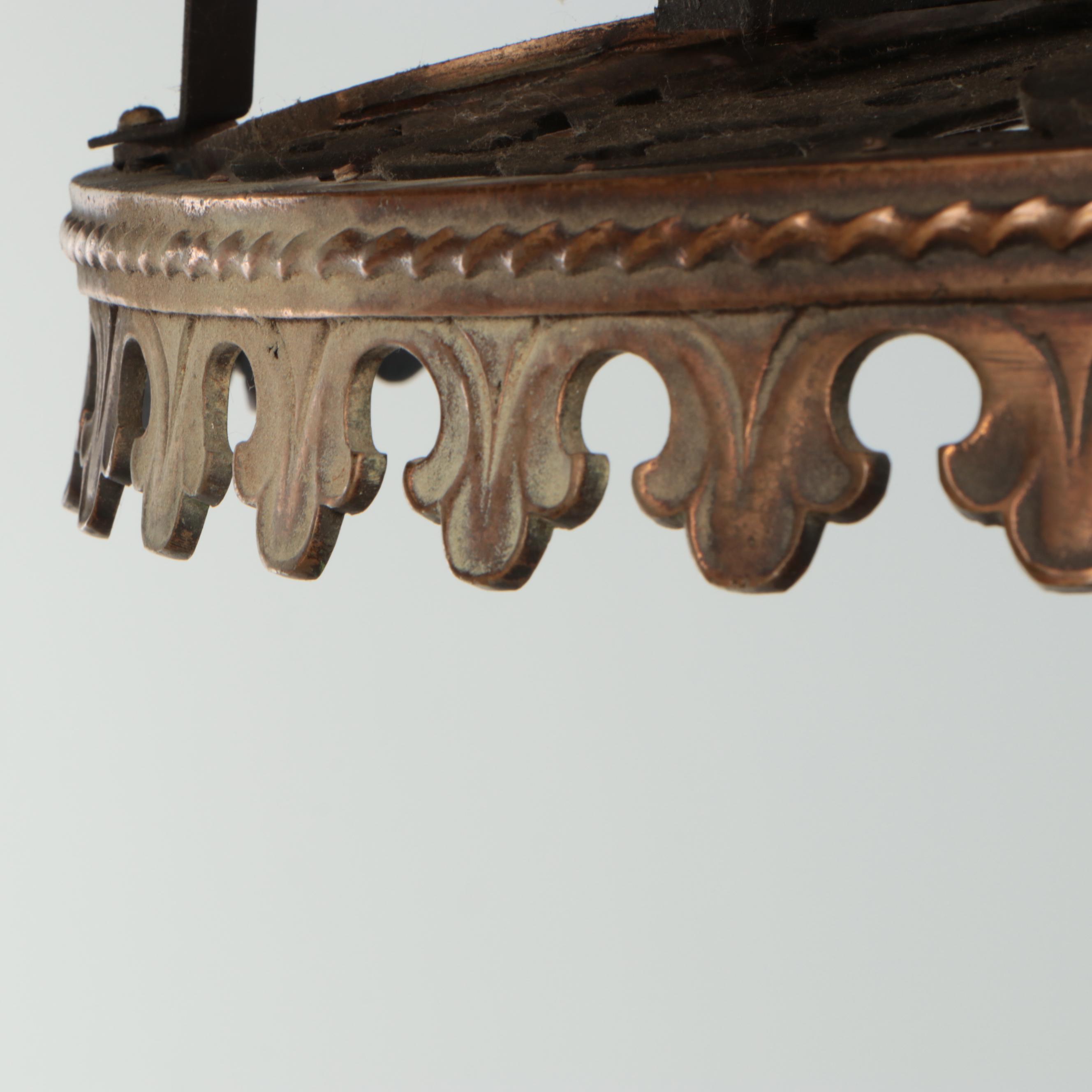 Beaux Arts Openwork Bachanalia Pendant Light with Polychrome Accents