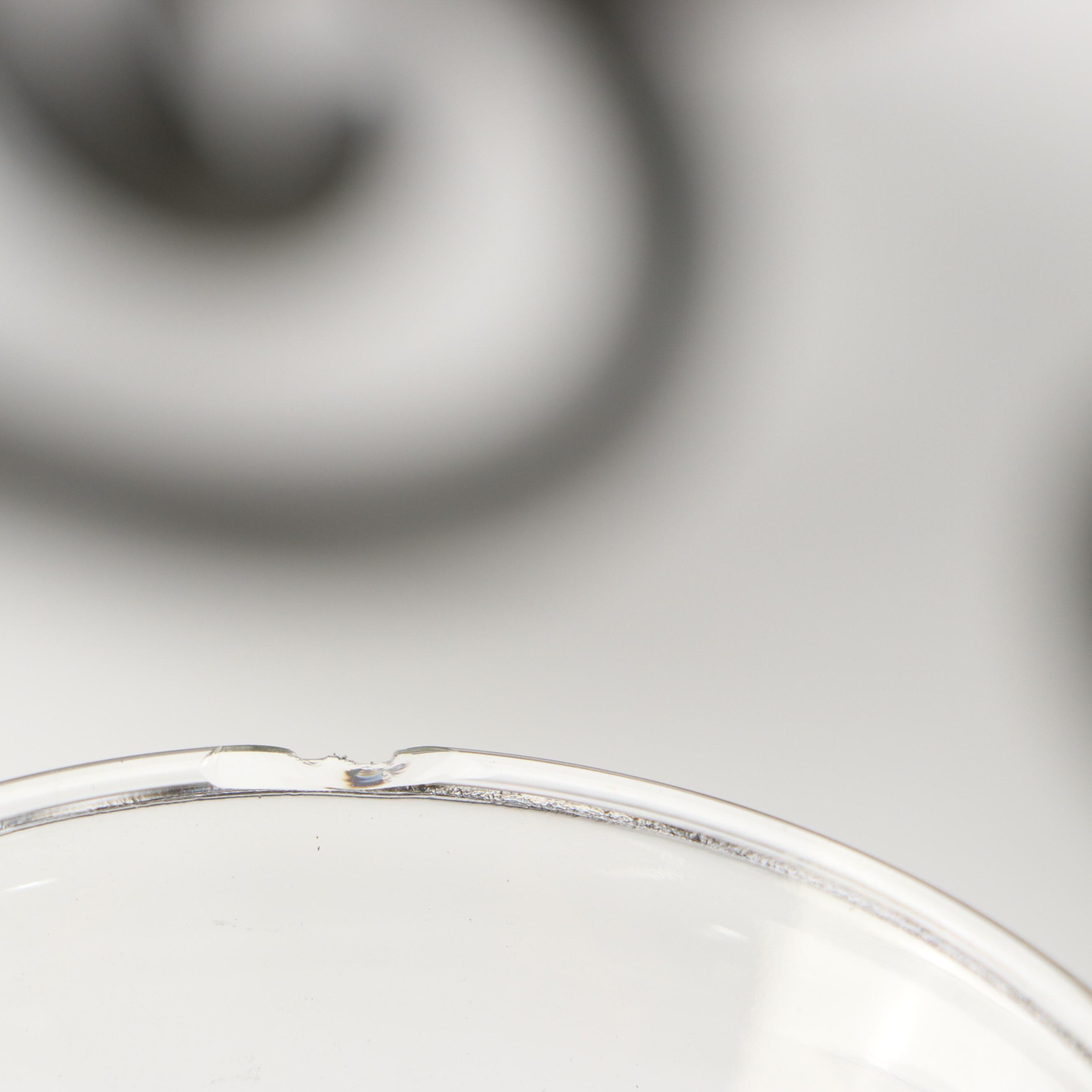 Art Nouveau Style Scrolled Wrought Iron Votive Holders with Yellow Ceramic Vase