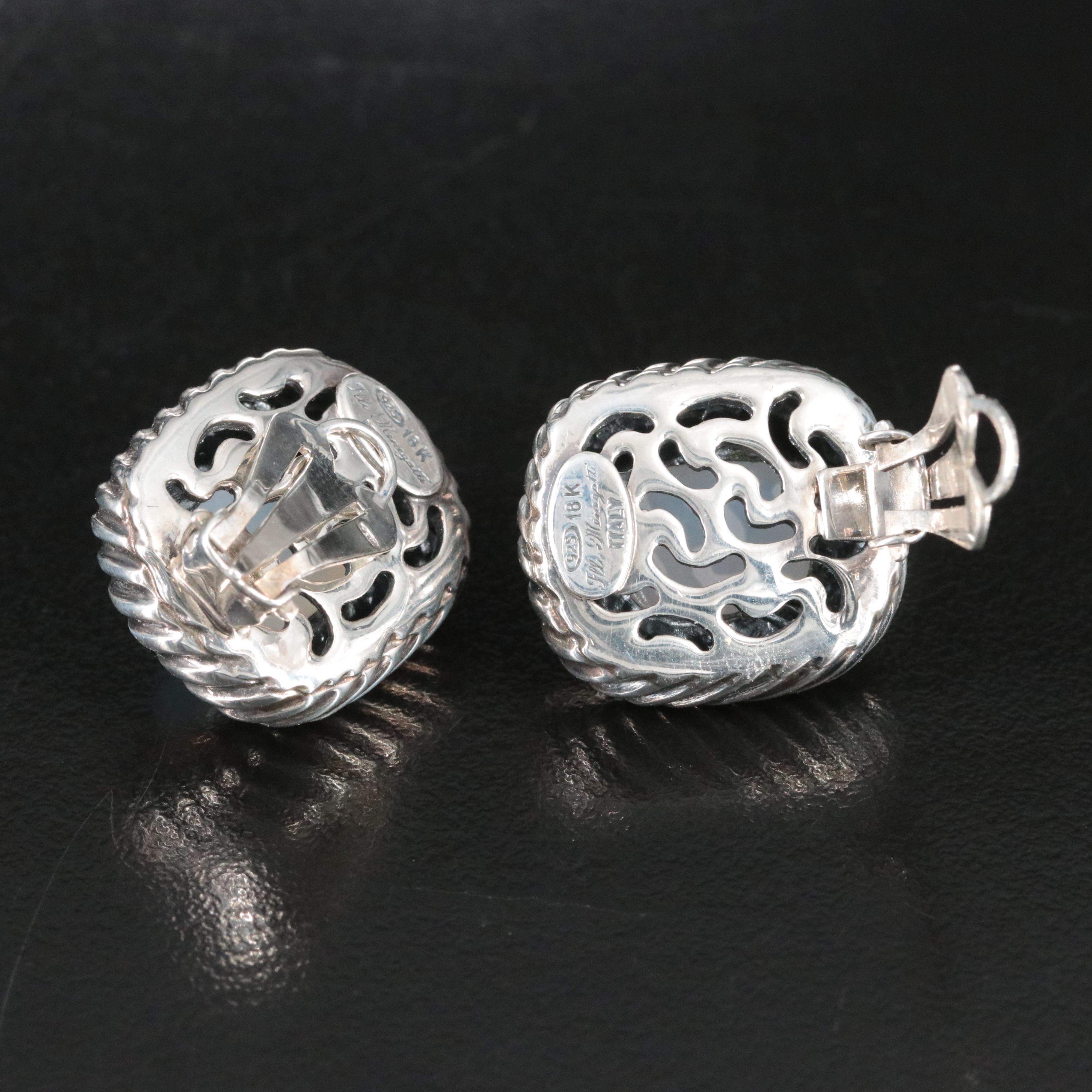 Flli Menegatti Sterling Chalcedony Drop Earrings with 18K Accents