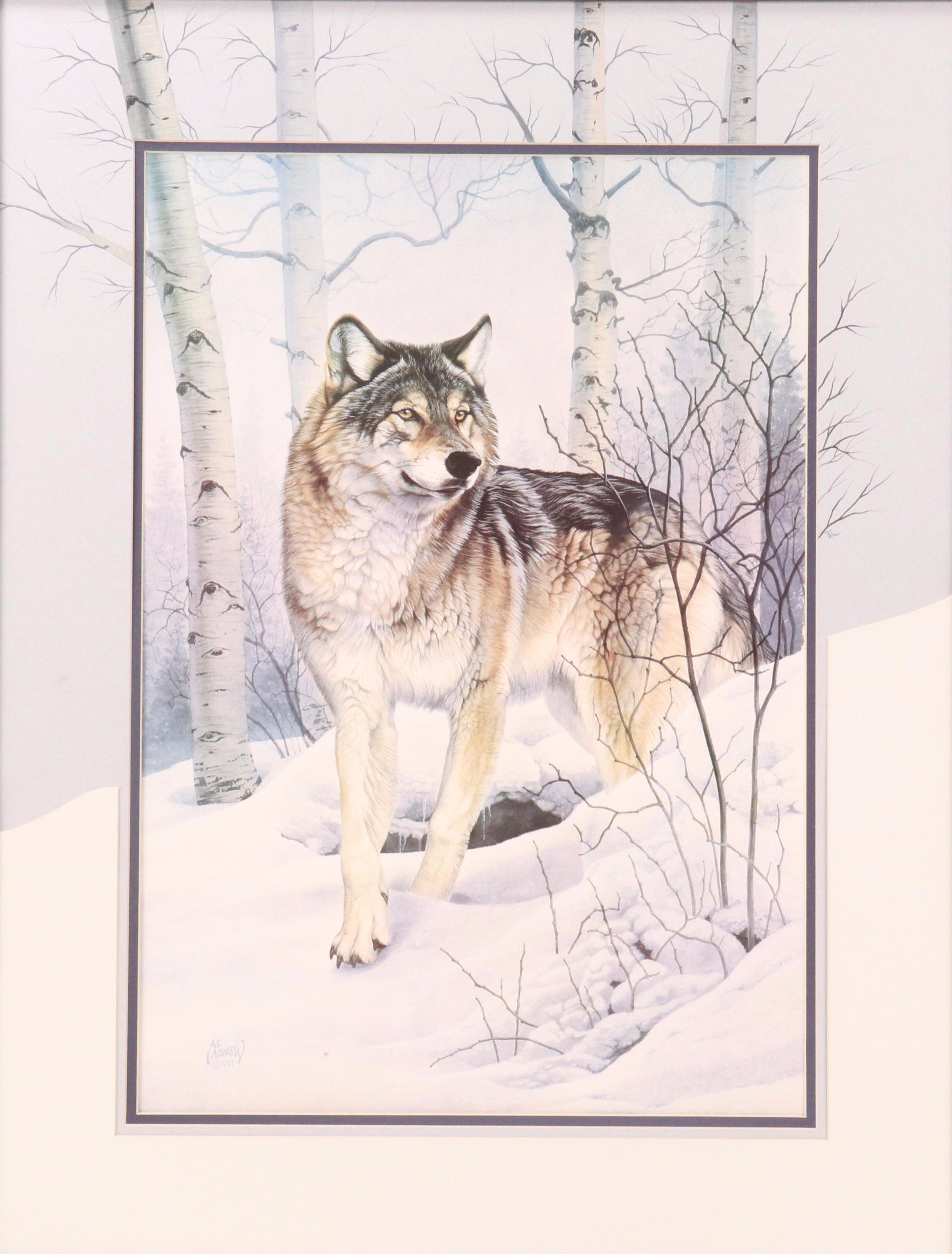 Al Agnew Giclée of Wolf "The Edge of Wilderness," Circa 1991