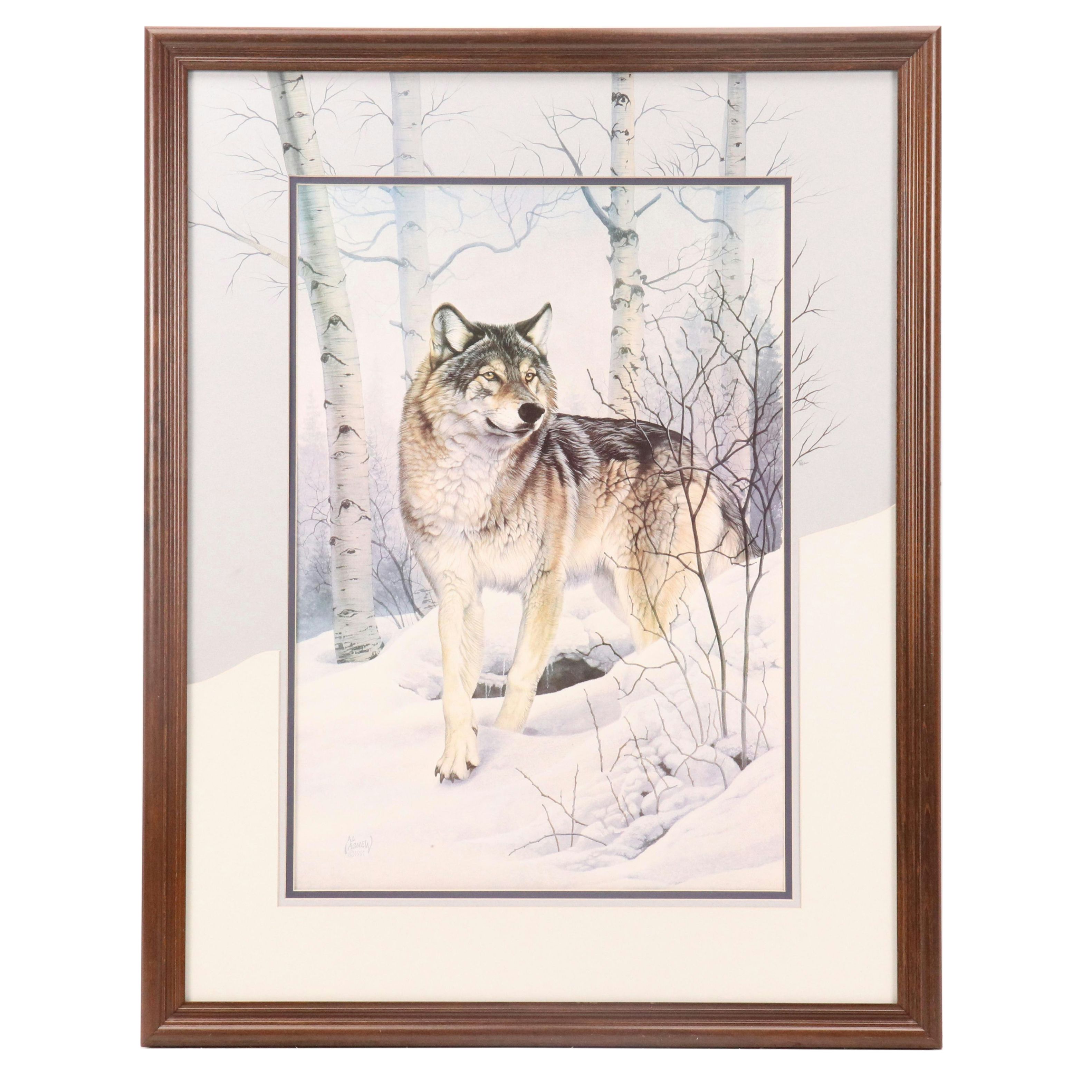 Al Agnew Giclée of Wolf "The Edge of Wilderness," Circa 1991