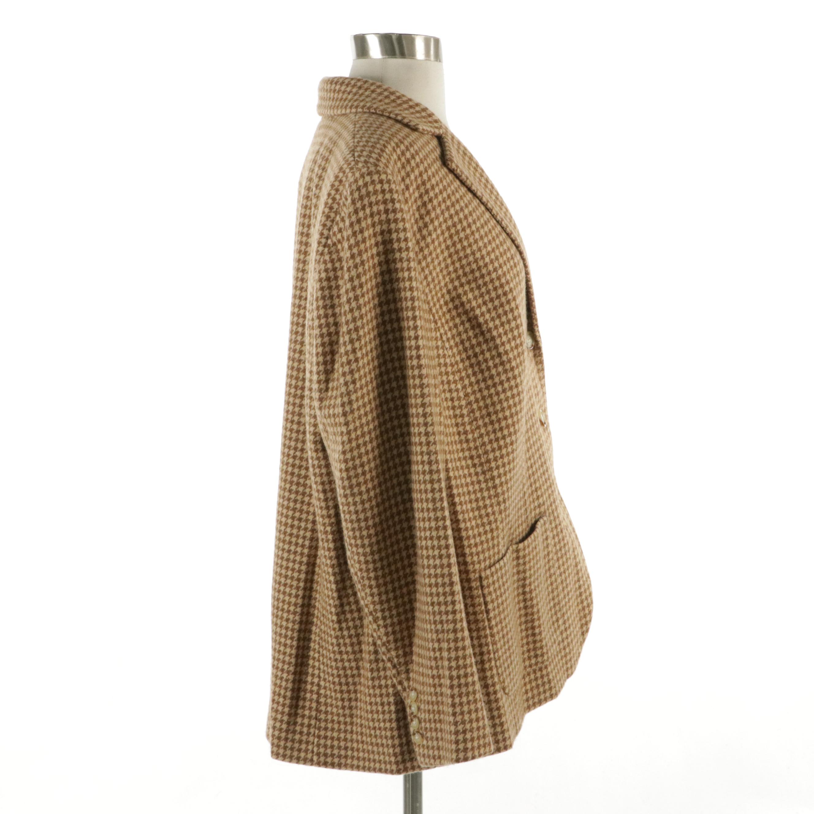 Lauren Ralph Lauren Houndstooth Wool Blend Blazer